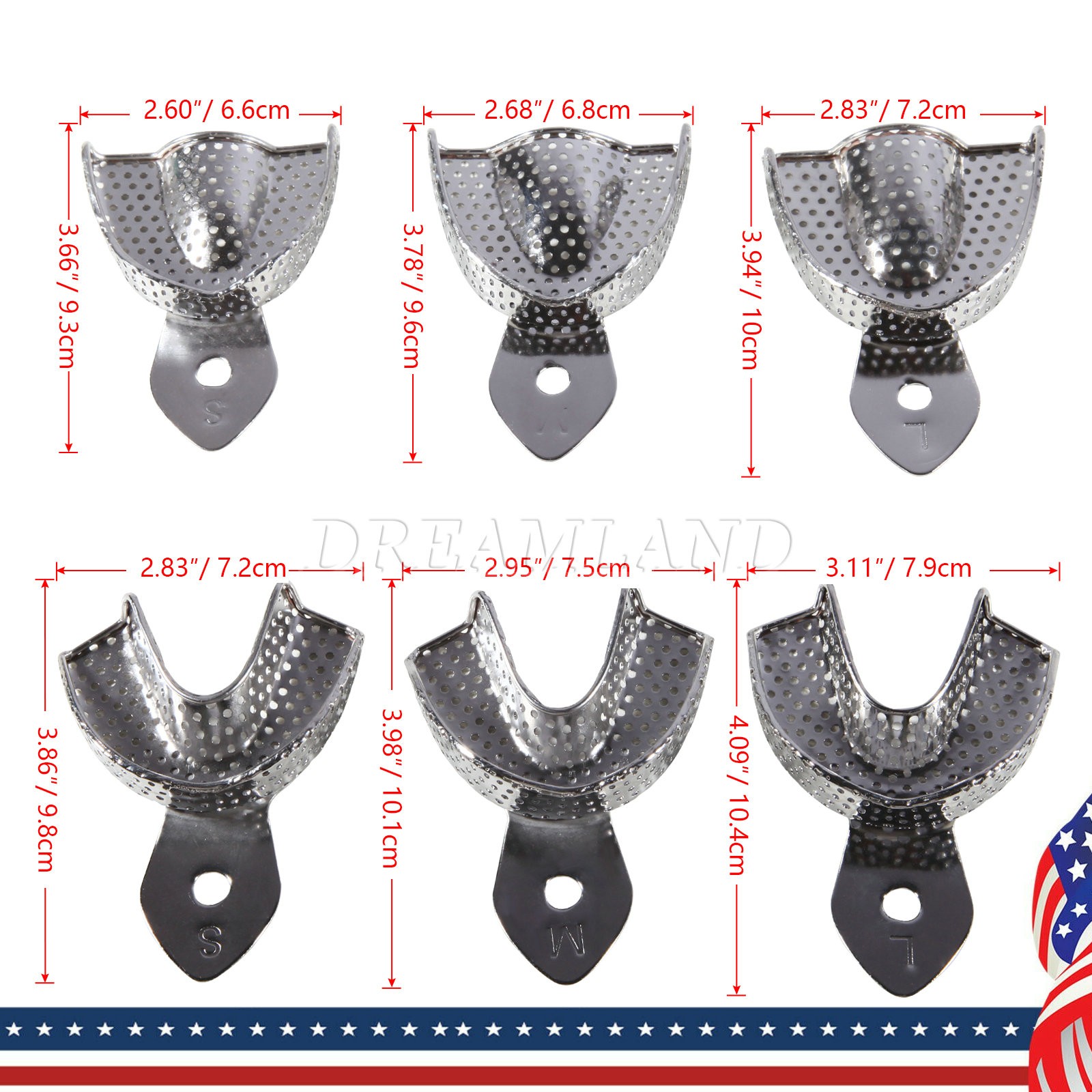 Autoclave Perforated Dental Impression Trays Upper + Lower