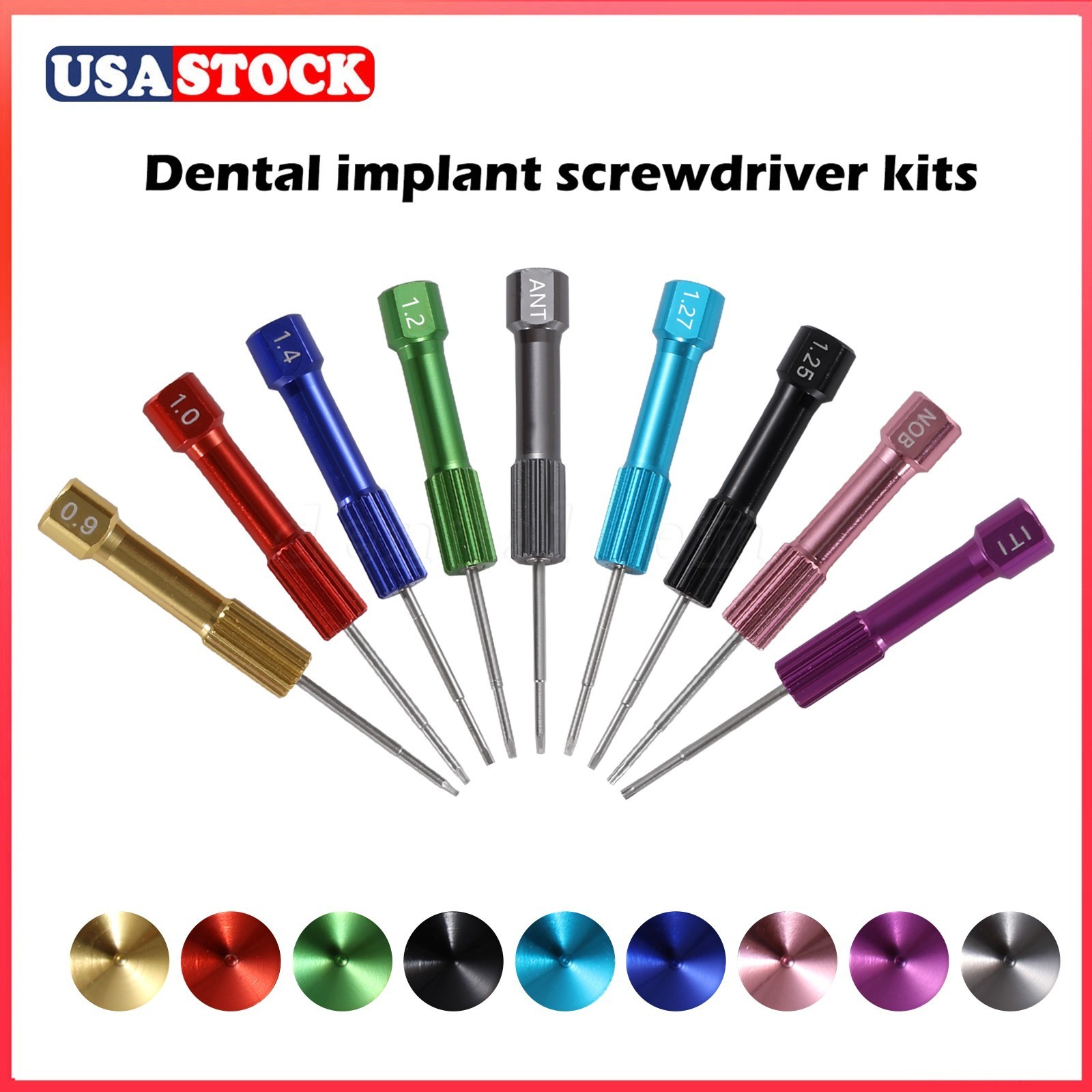 Implant Pro Dental Implant Screwdriver Kit with Set of 9 Drivers and Base Holder