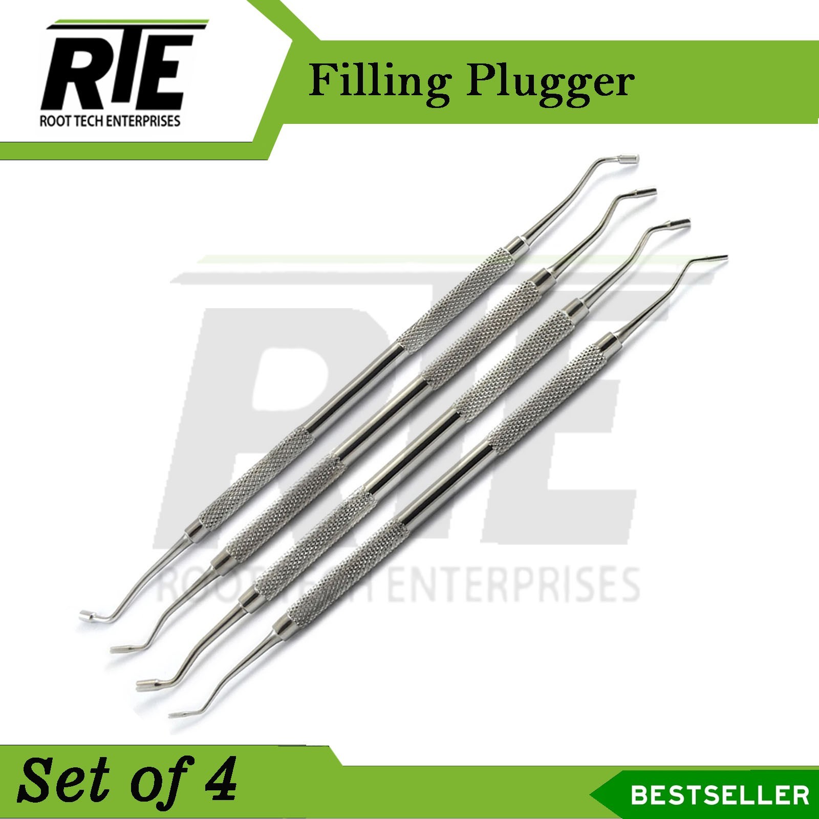 Dental Endodontic Filling Plugger Condenser Set of 4 Root Canal Packing Kit