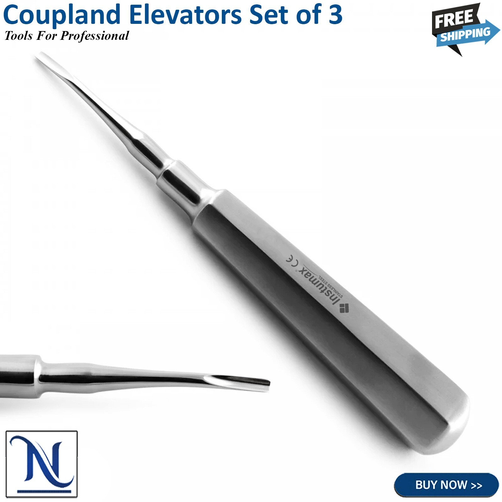 Dental Elevators Coupland Elevators Set of 3 Extracting Extraction Instruments