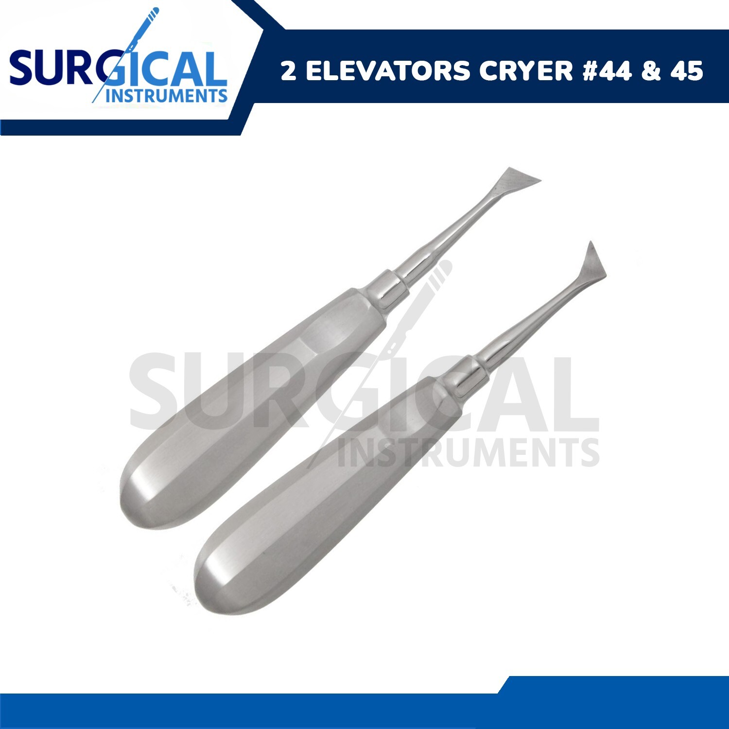 2Pc Set Dental Elevator Cryer #44 & #45 Surgical Denture Instrument German Grade
