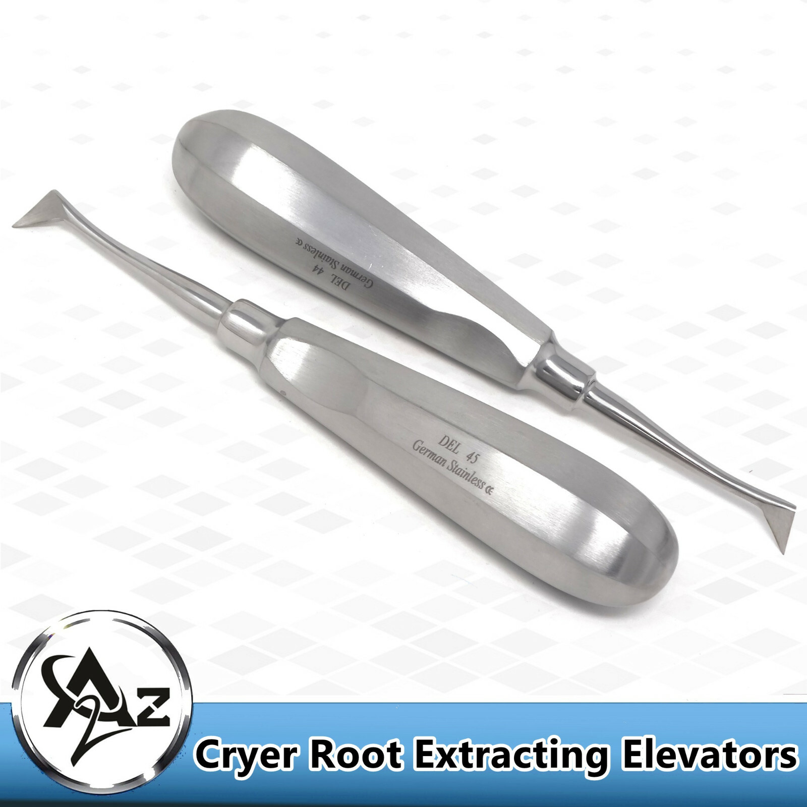 Dental Cryer Elevators Left + Right Tooth Extracting Extraction Surgery Set Of 2