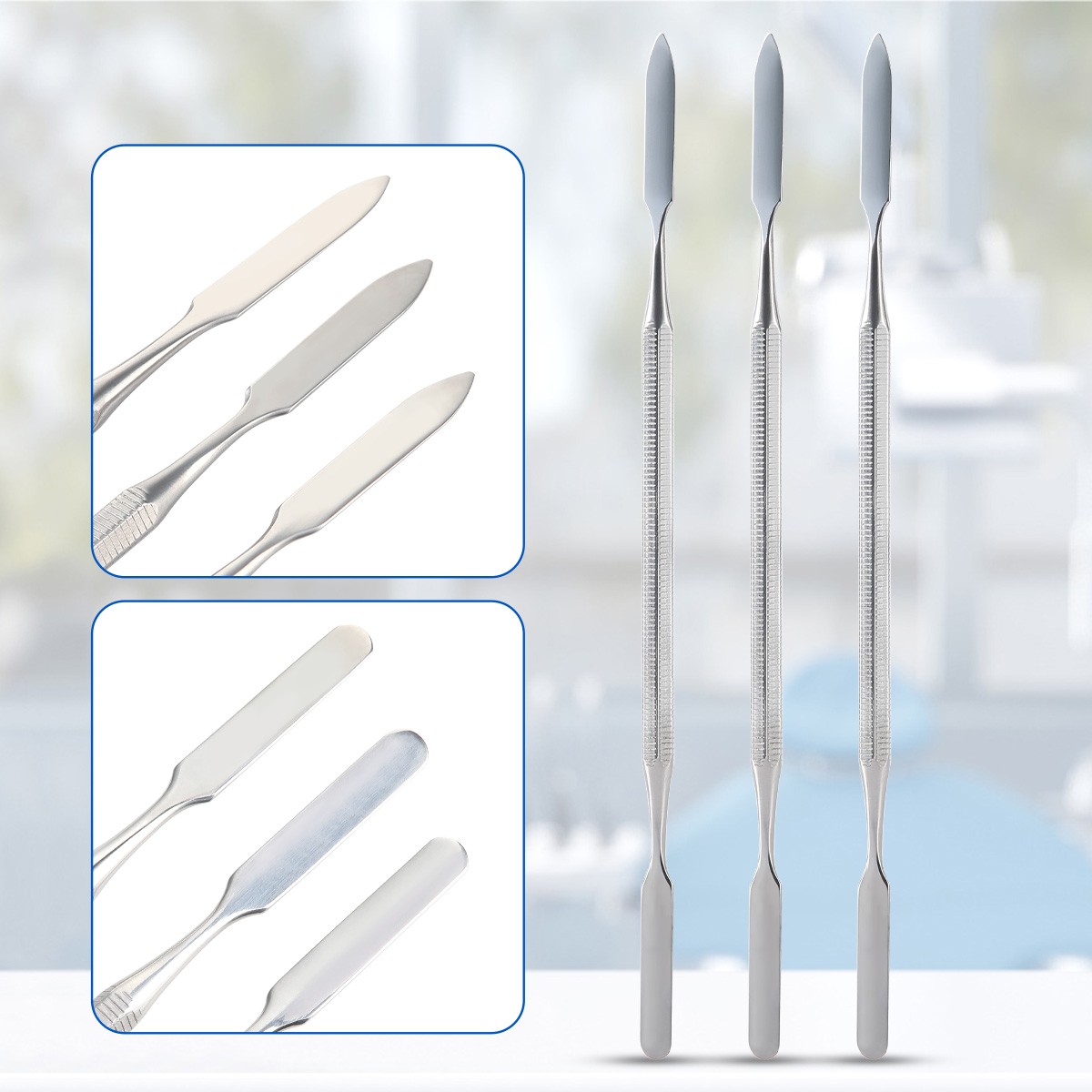 3 Pcs Dental Cement Spatula Double Ended Laboratory Mixing Scraper Crafting Tool