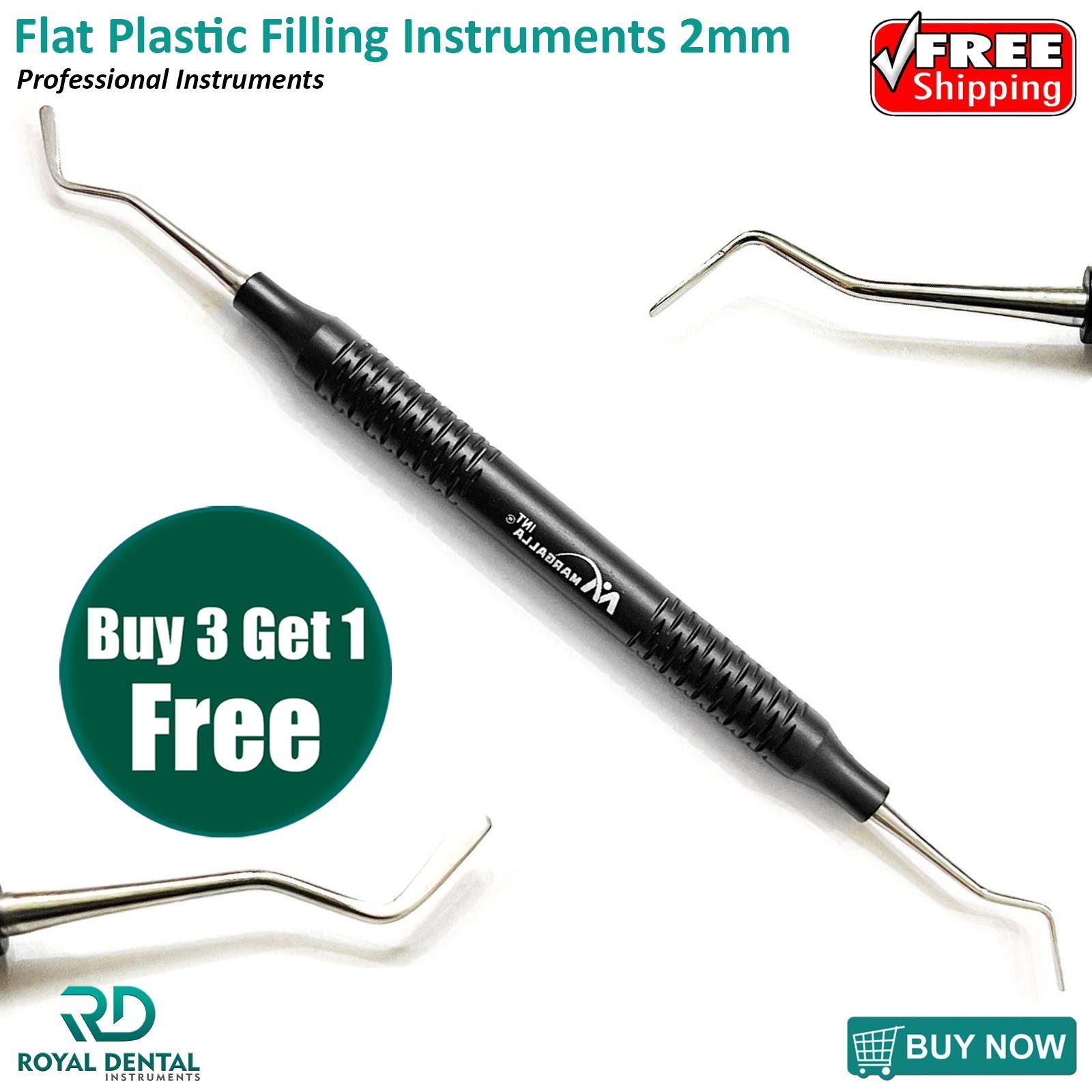 Set of 3 Dental Flat Plastic Composite Filling Instruments Restorative Tools CE