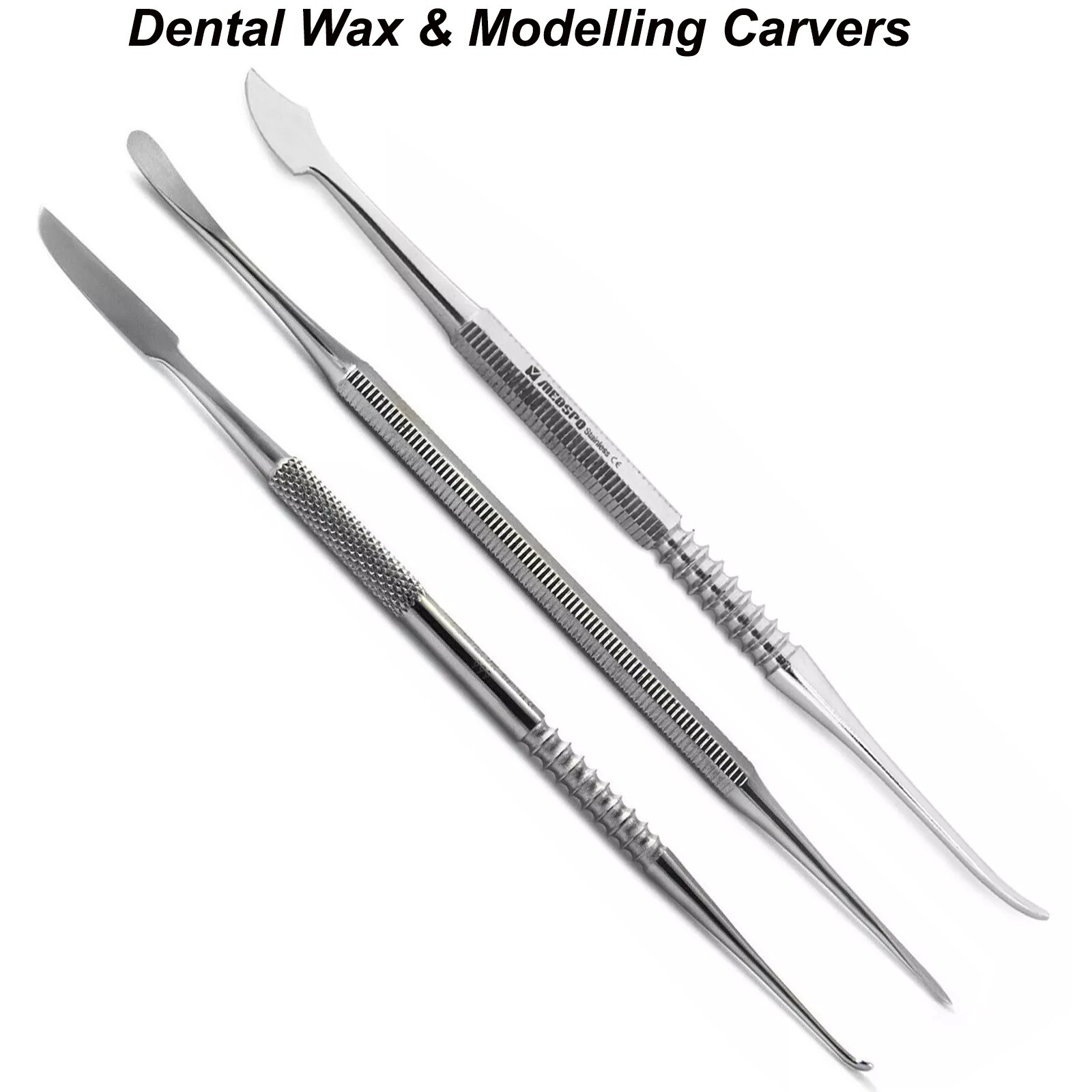 3 Pcs Wax & Modelling Carvers Zahle Beale Lecron Dental Laboratory Instruments