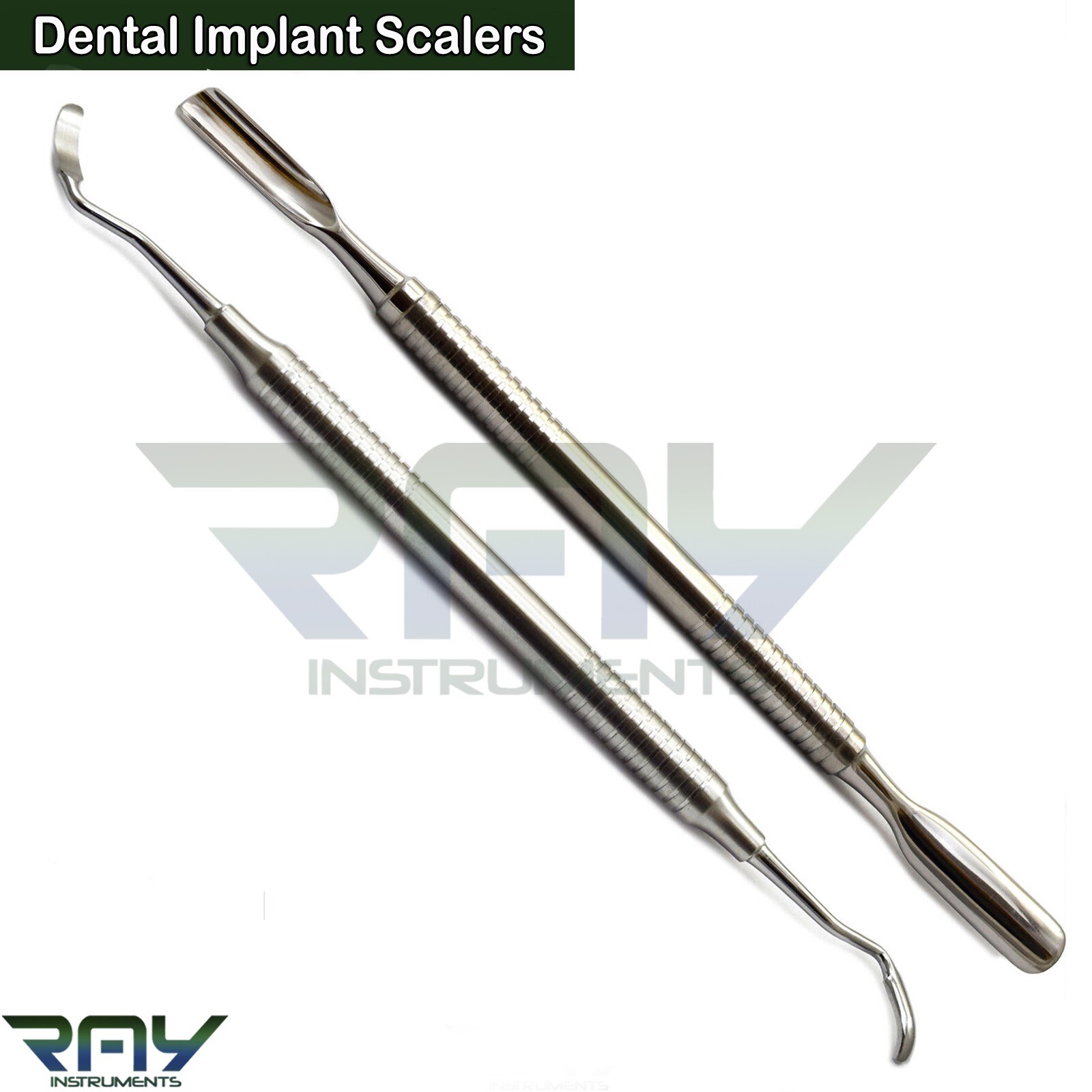 2 Pcs Dental Implant Palti Bone Spoon Graft Packer Bone Scraper Hollow Handle