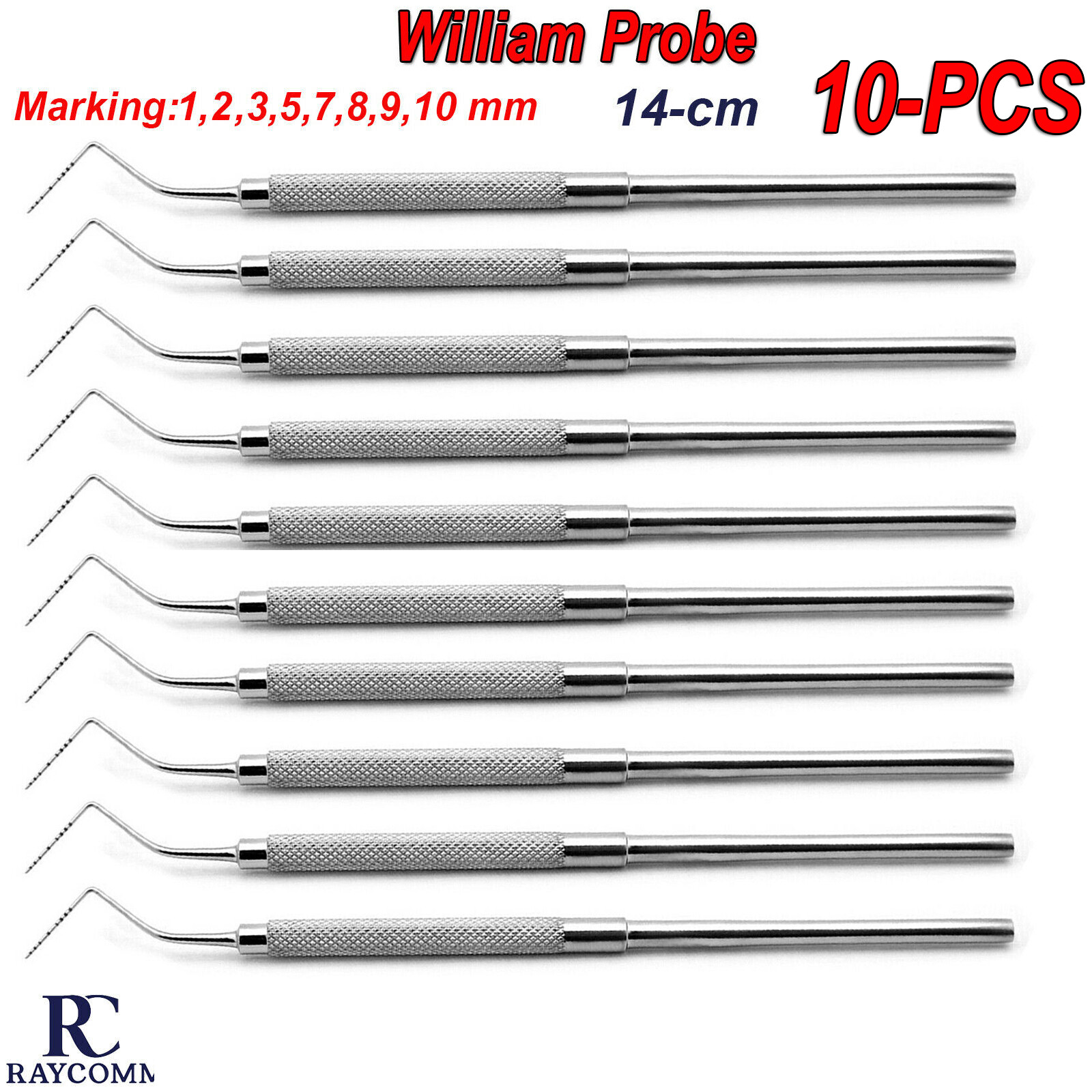 Dental Periodontal William Probe Tooth Pocket Depth Measuring Perio Probes Set