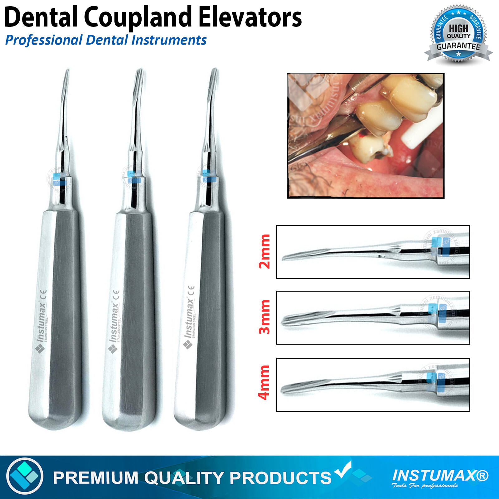 Dental White Root Elevator Oral PDL Luxating Tooth loosening Diff Shapes