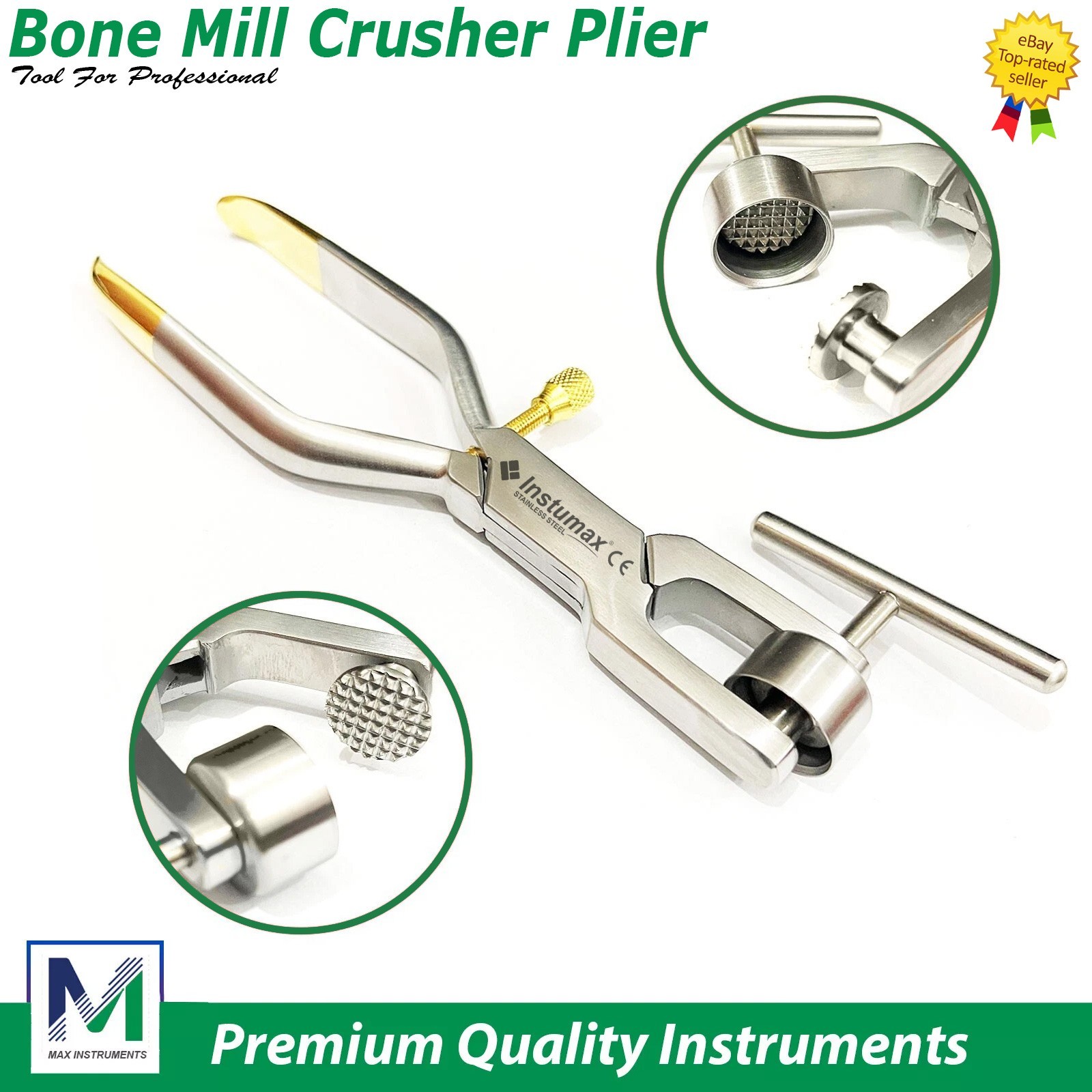 Bone Morselizer Bone Mill Crusher with Titanium Plates Dental Bone Graft