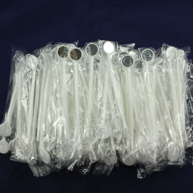 Dental Disposable Exam Mouth Mirrors Plastic Reflector Anti-fog Mirrors White