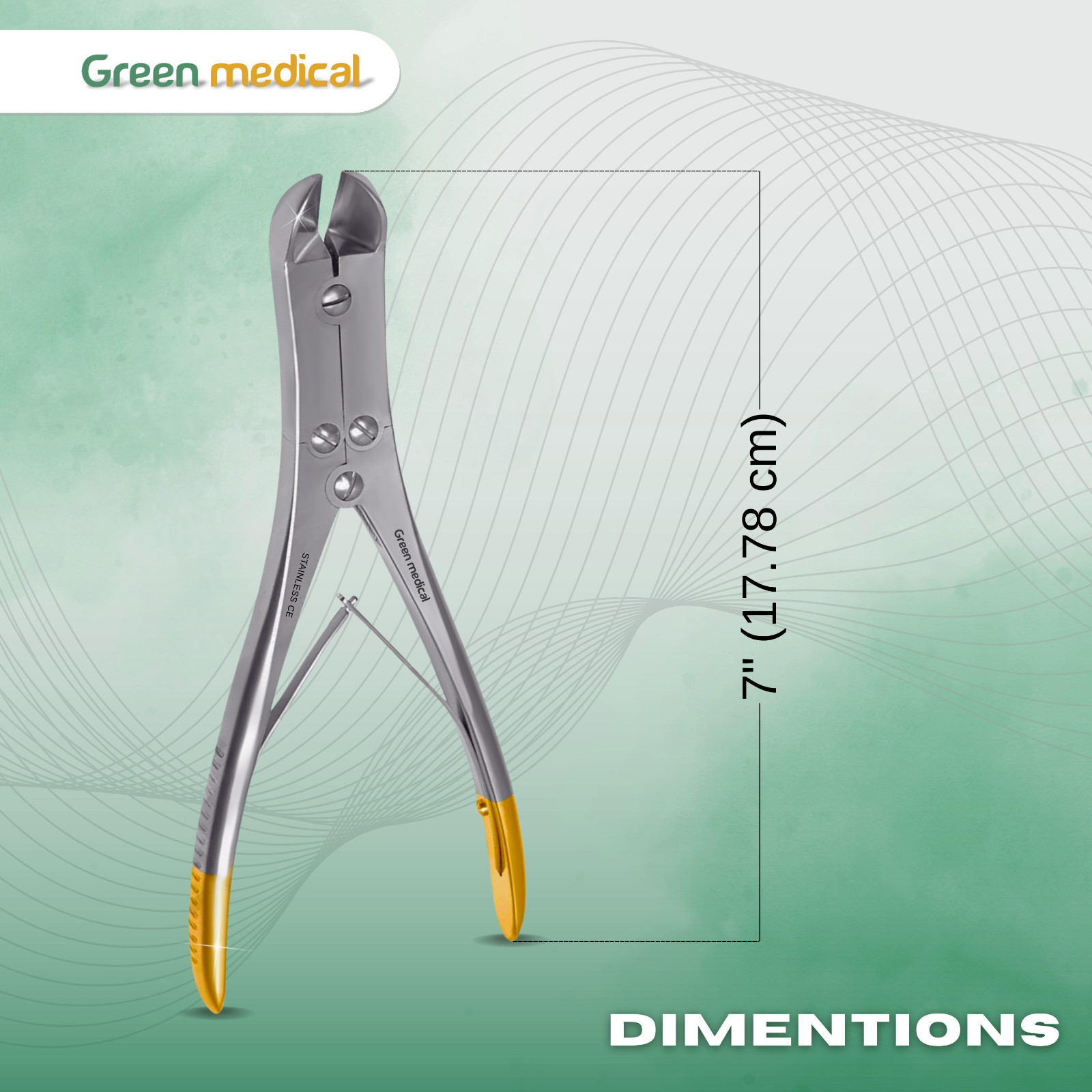 T/C Pin and Wire Cutter Double Action 7″ Angled Stainless Steel German Grade