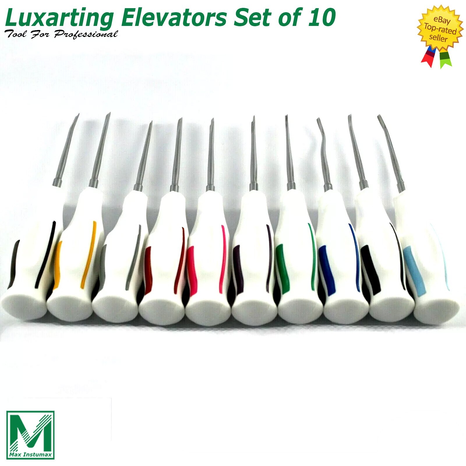 10 Pcs white Dental Root Elevators Oral Surgery PDL Luxating Tooth loosening
