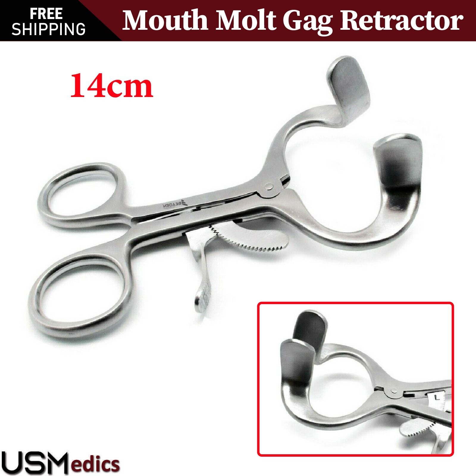 Mouth Opener Dental Molt Mouth Gag Retractor 14cm Oral Surgery Instrument Beaden