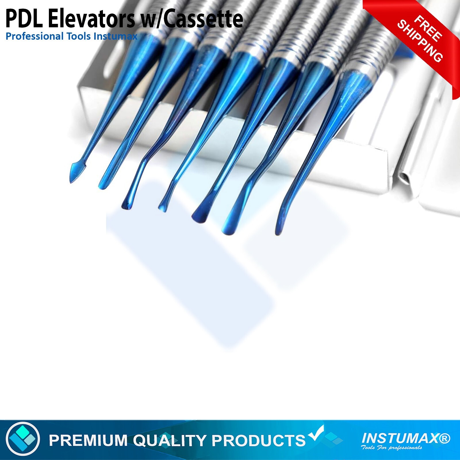 Dental Luxating PDL Elevators Set Of 7 Periotome Luxation Root Extracting Kit