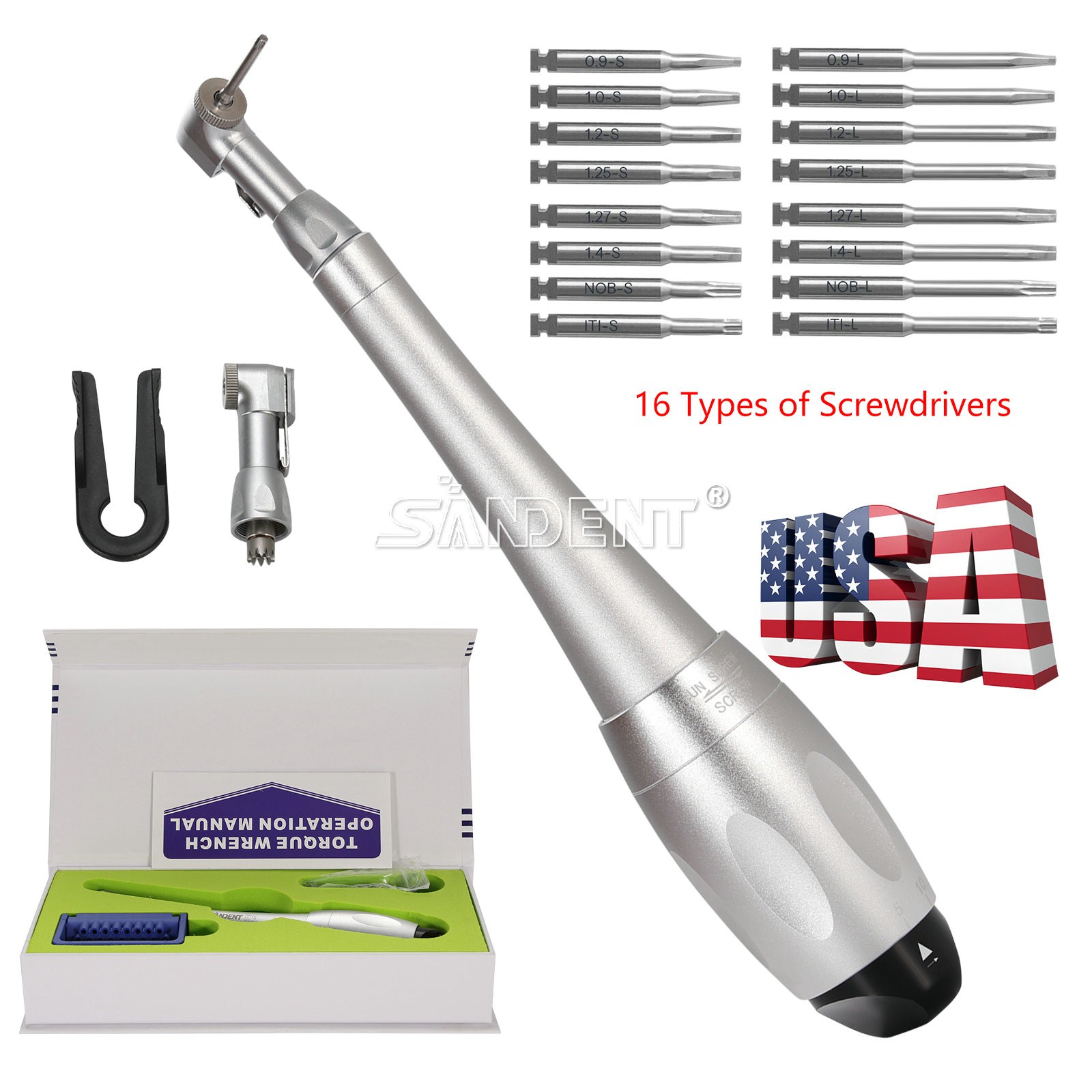 New Universal Dental Implant Kit Torque Adjustable Ratchet Wrench Screw Drivers
