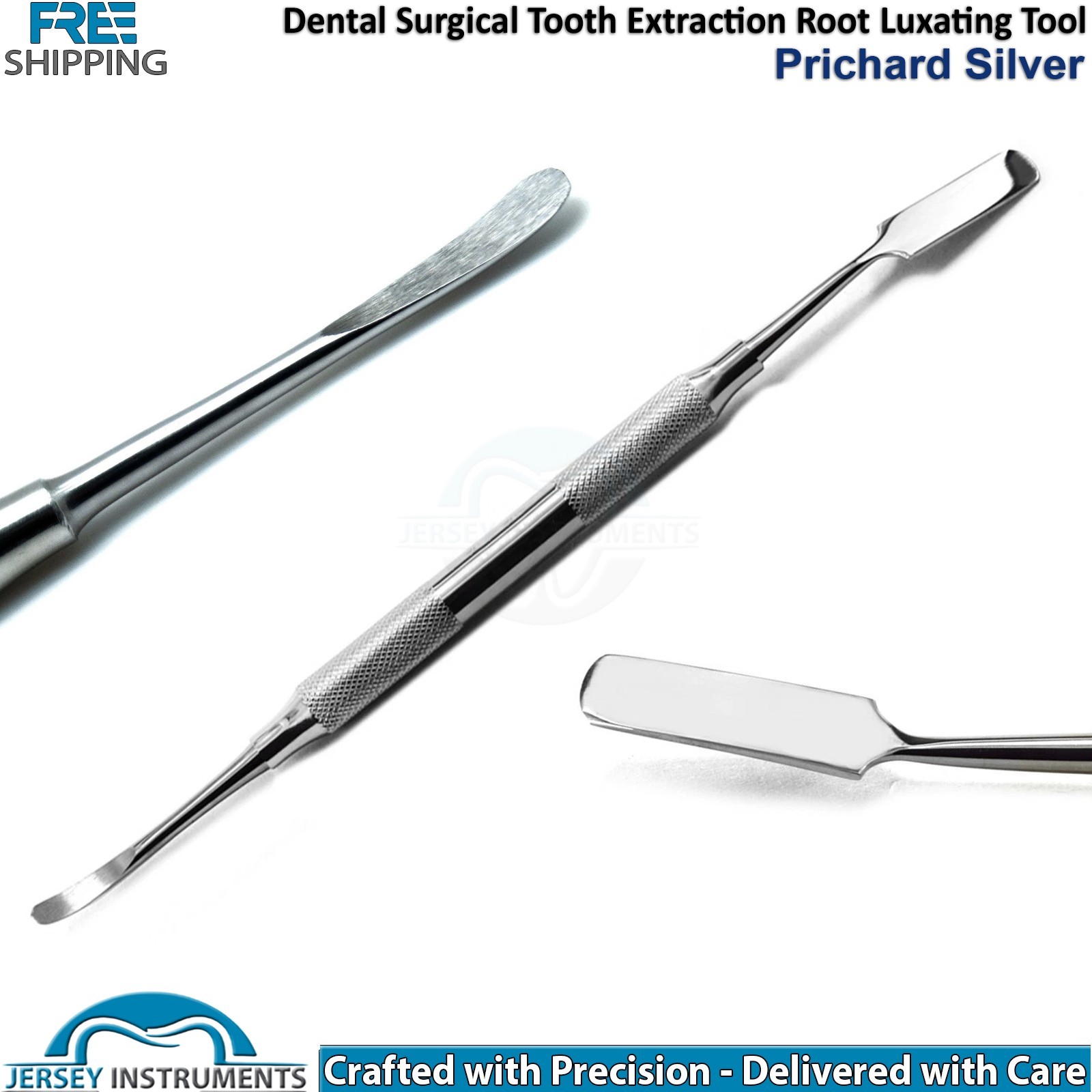 Prichard Periosteal Elevator Set Silver & Blue Tips Dental Implant Instrument CE