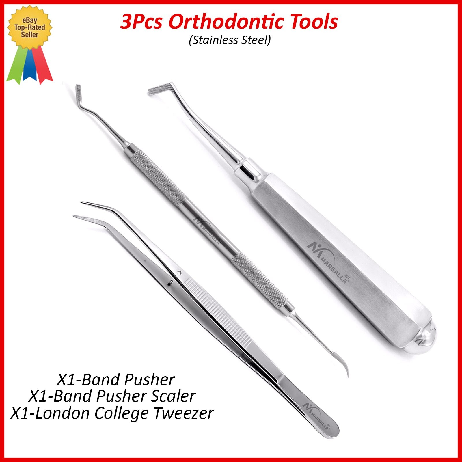 Orthodontic Dental Cotton Dressing Forceps Tweezers Band Pusher Endo Instruments