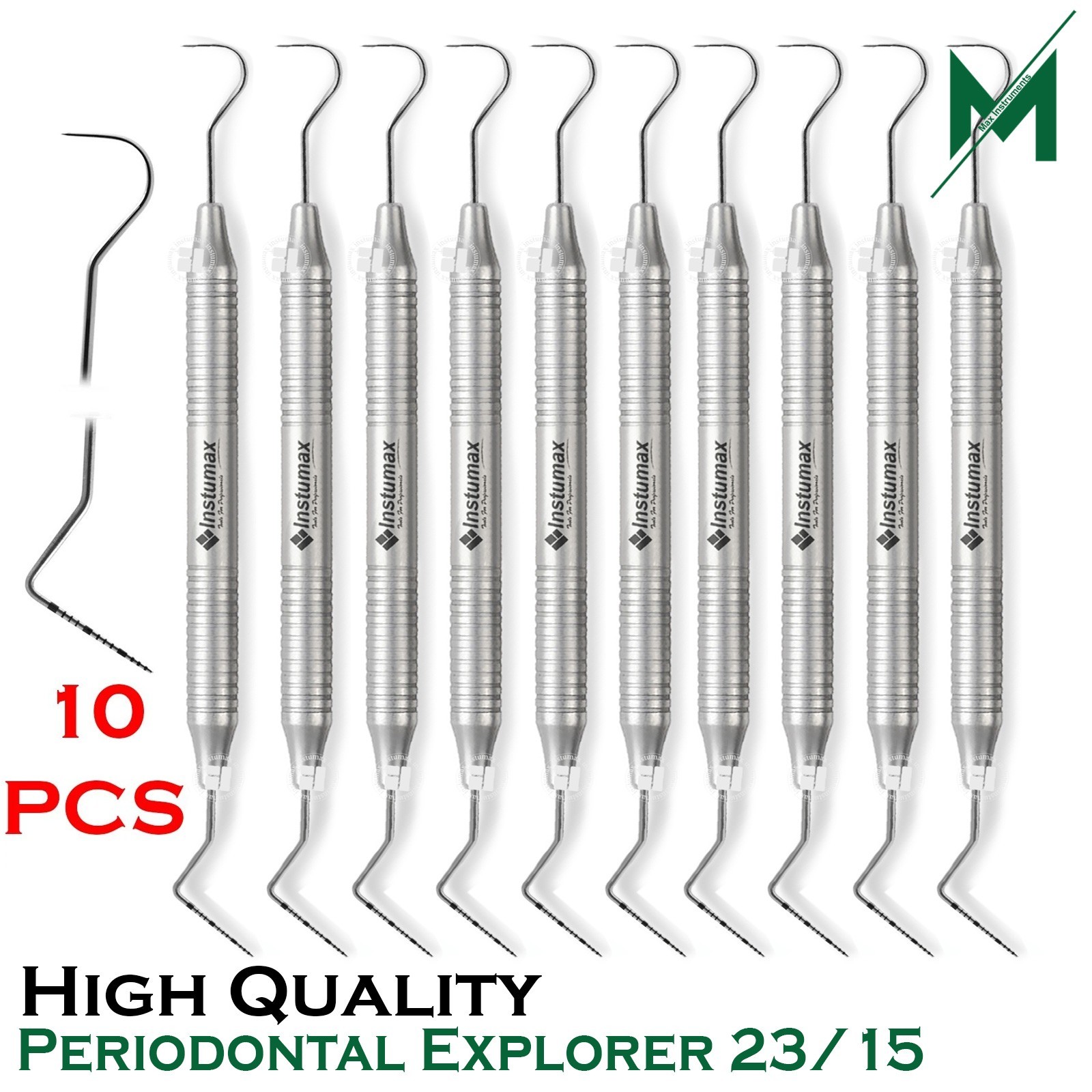 Dental Perio Explorer 23 Probe UNC 15 Hallow Handle Color Marking Double Ended