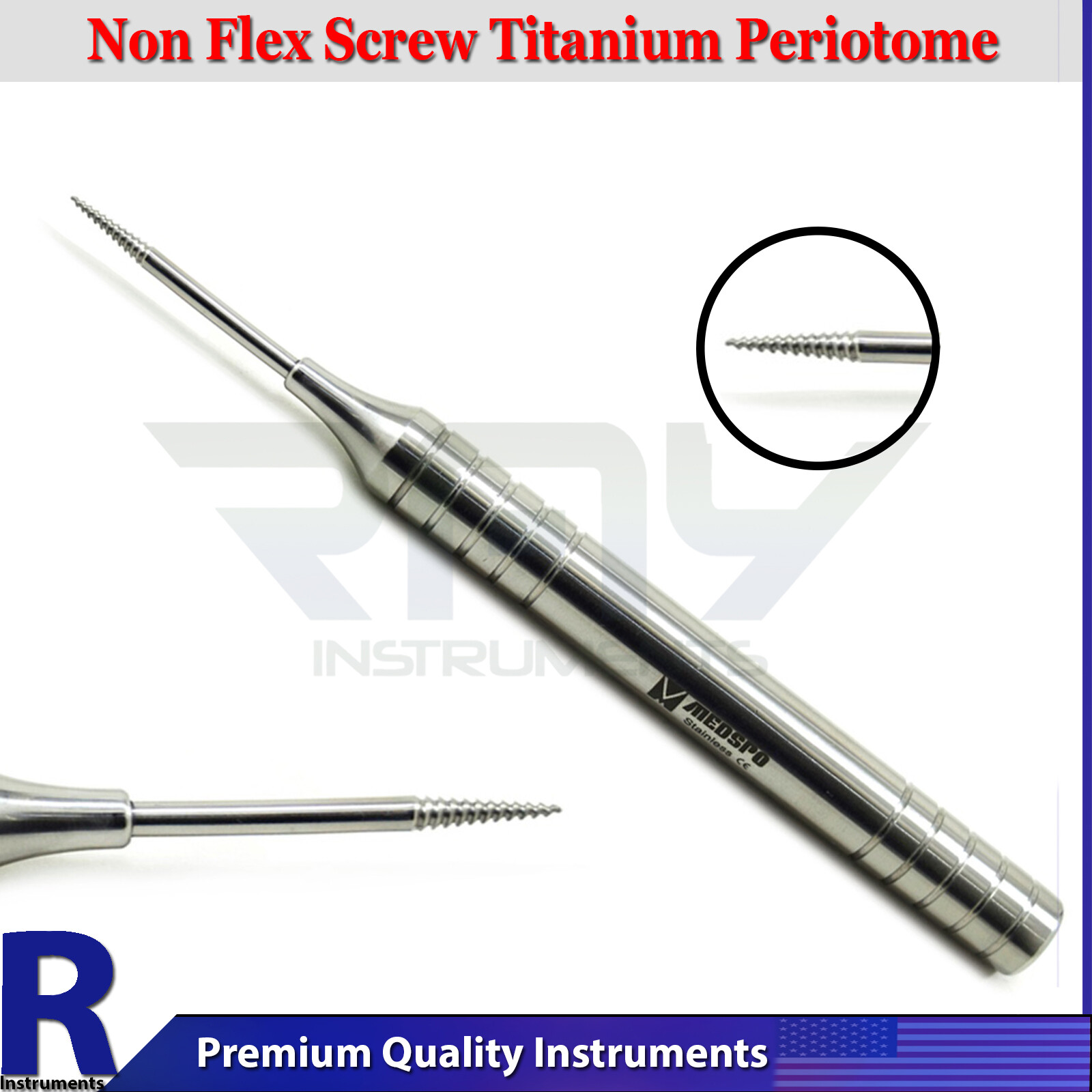 Dental Extraction Screw Flex Periotome Periodontal Titanium Non Flex Elevators