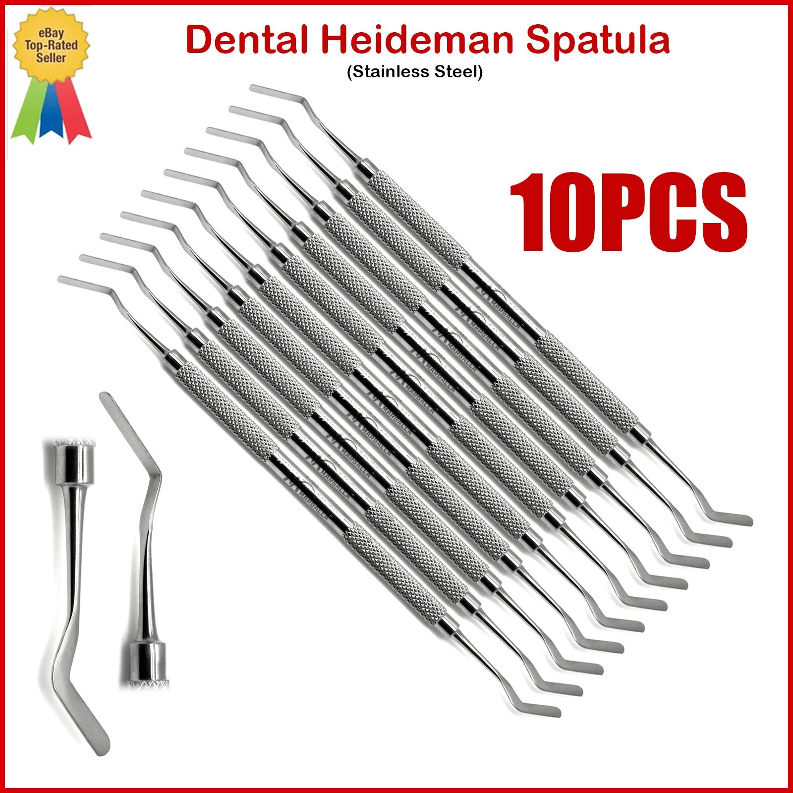 X10 Dental Heideman Spatula Double Ended Composite Plastic Filling Instrument