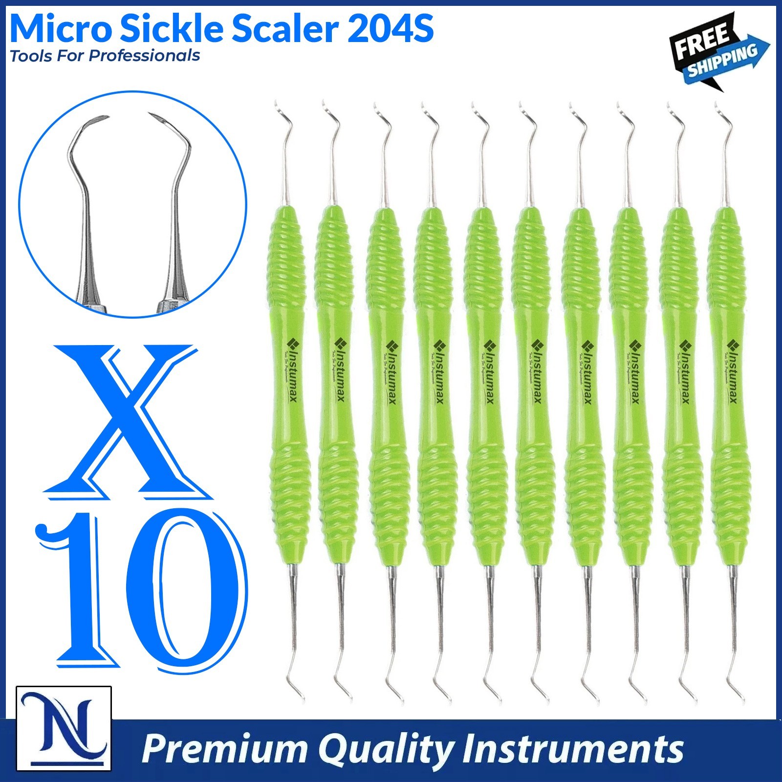 Sickle Scaler 204s Dental Hand Instruments Pro Periodontal Hygiene Pick Tool CE