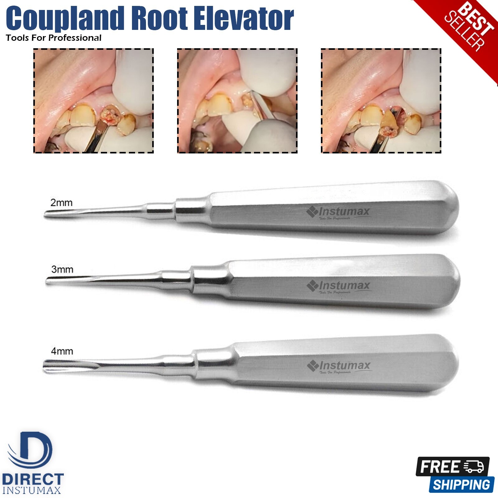 Dental Oral Surgery Root Elevators Kit Coupland Luxation Luxating Elevator Cryer