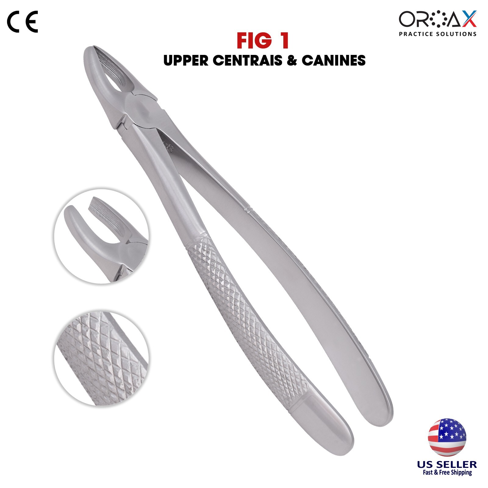 Dental Extraction Forceps #1 Upper Central Canine Tooth Surgical Forceps
