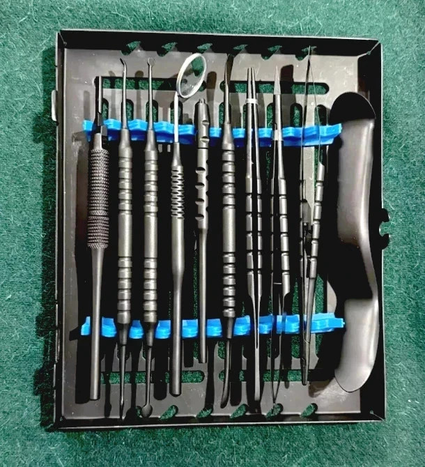 Micro Periodontal Oral Surgery Kit Dental Implant Instruments Set Black Surgical