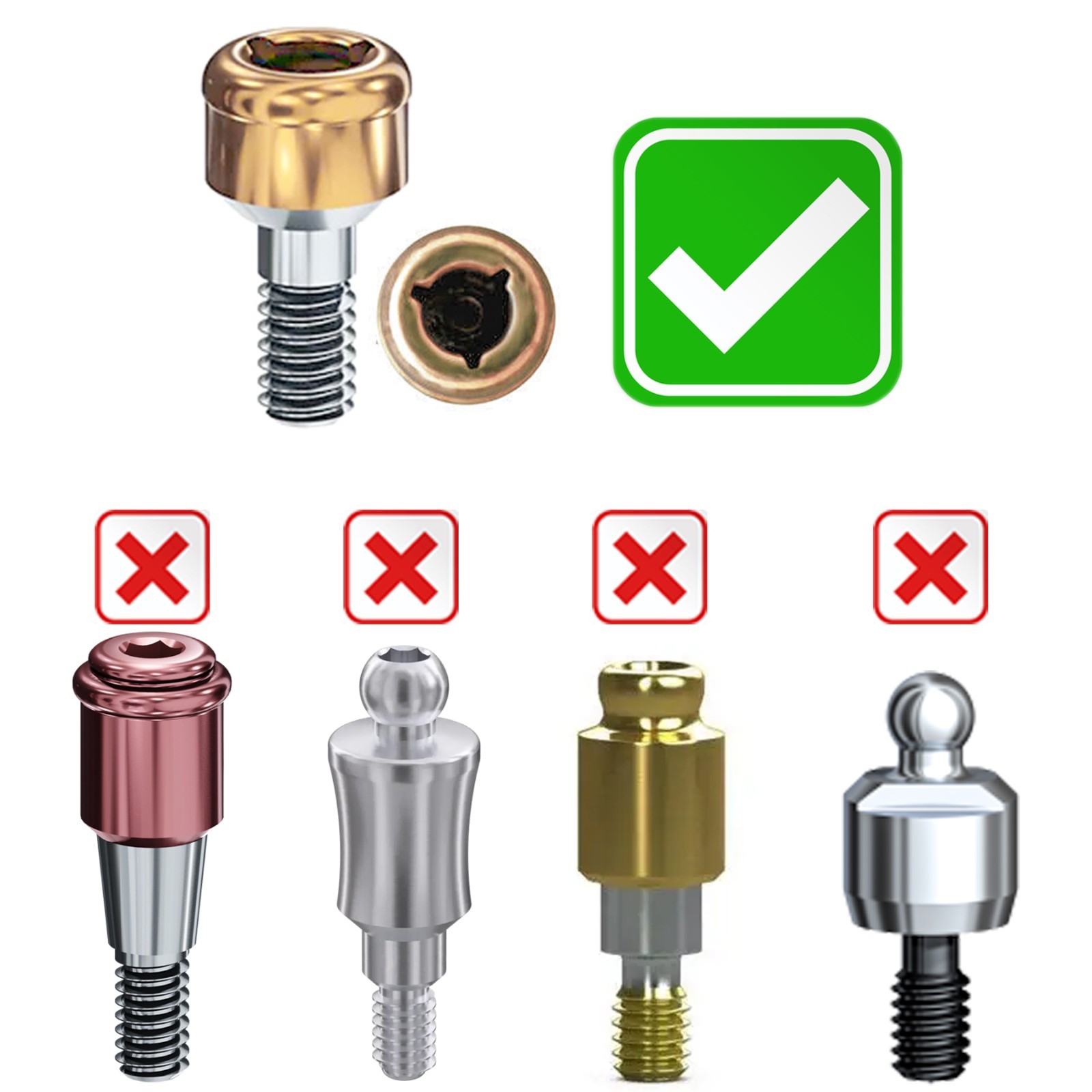 US Dental Overdenture Locator Implant Abutment for Zimmer/Hiossen Male Caps Tool