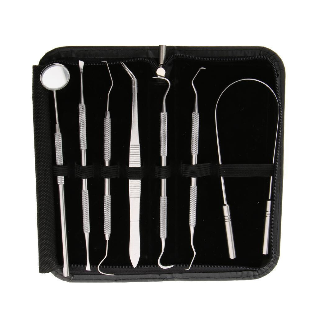 7 Pcs/Set Dental Scaler Probe Pick Oral Hygiene Tweezer Kit Professional Tools