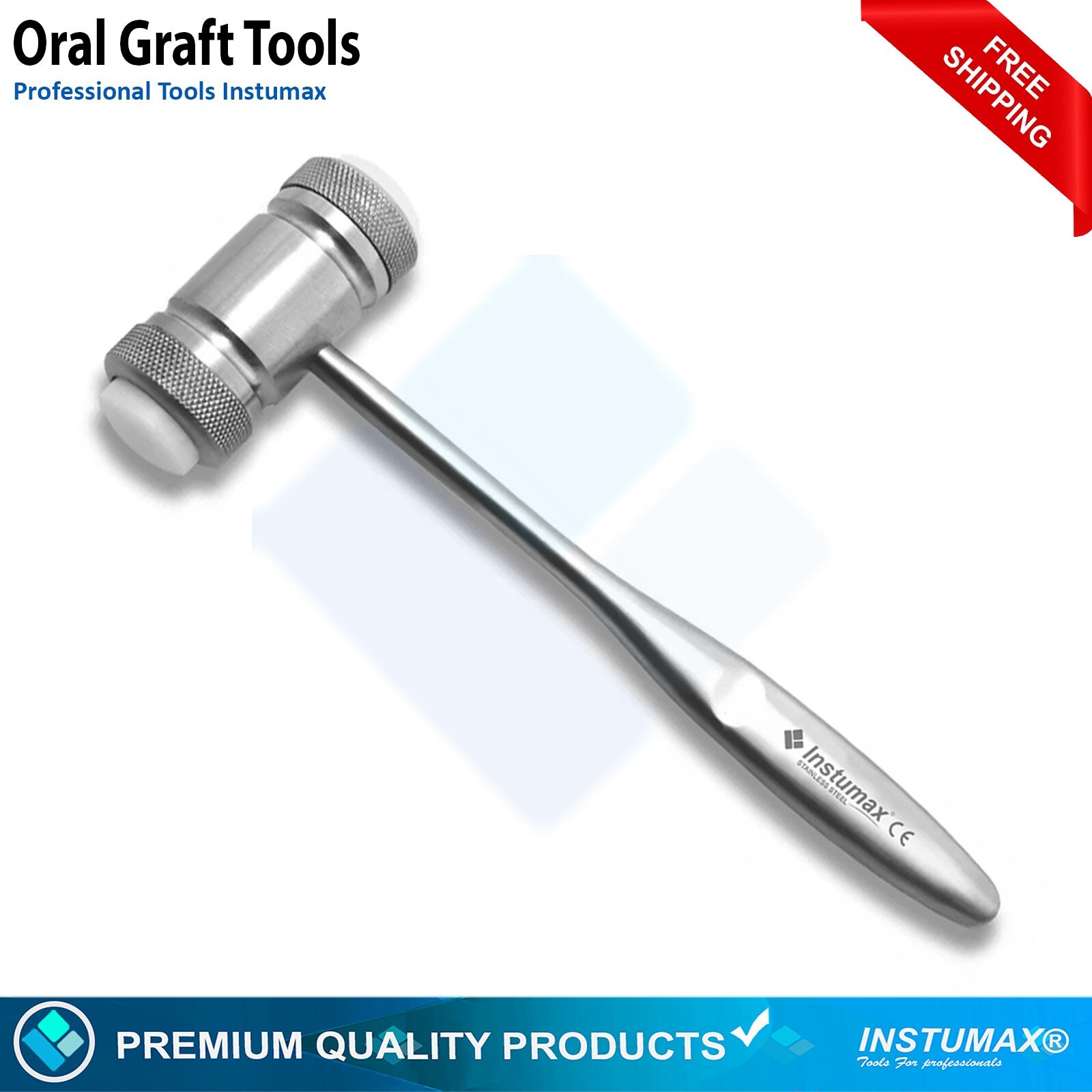 Dental Osteotome Bone Ridge Expansion Chisels Extraction Surgical Mallet Hammer