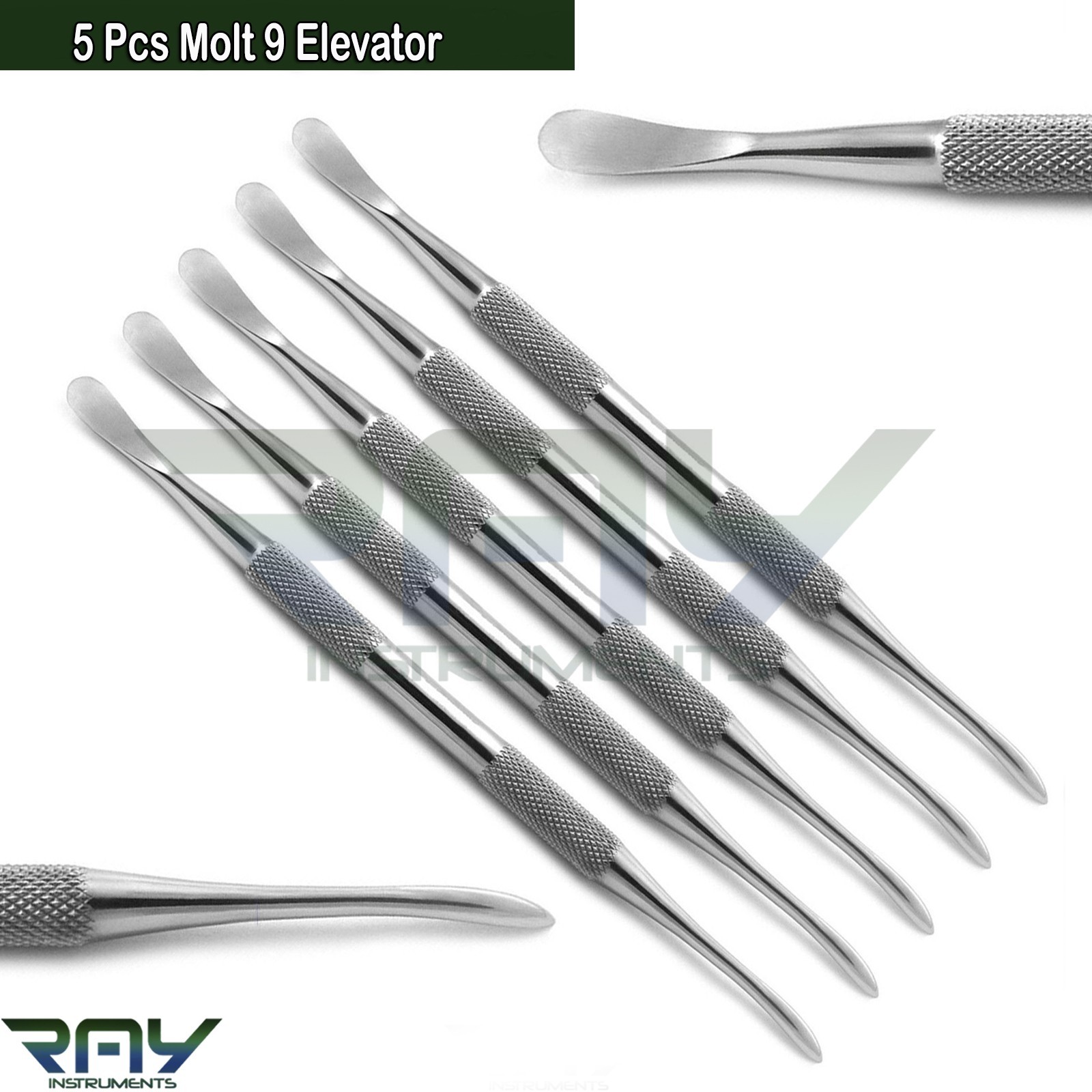 5 Pcs Dental Periosteal Molt #9 Elevator Surgical Implant Surgery Instruments
