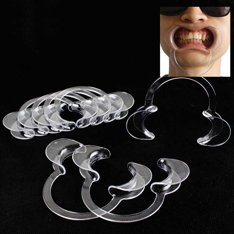 10Pcs Dental Intraoral Cheek Lip Retractor Mouth Opener C Type L/M/S Clear