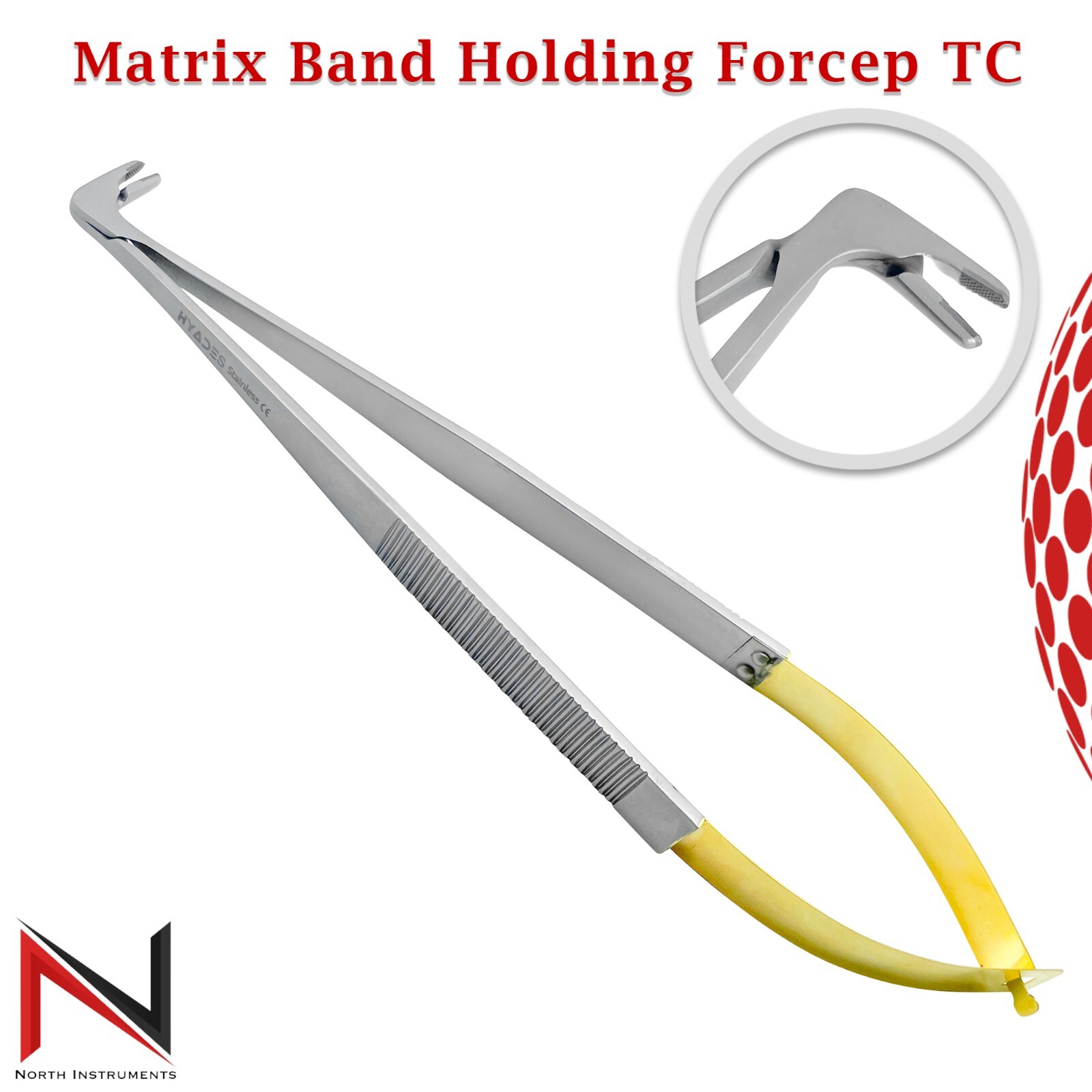 Dental Sectional Hold Matrix Inserting Band Holding Forceps Tweezers TC Tip