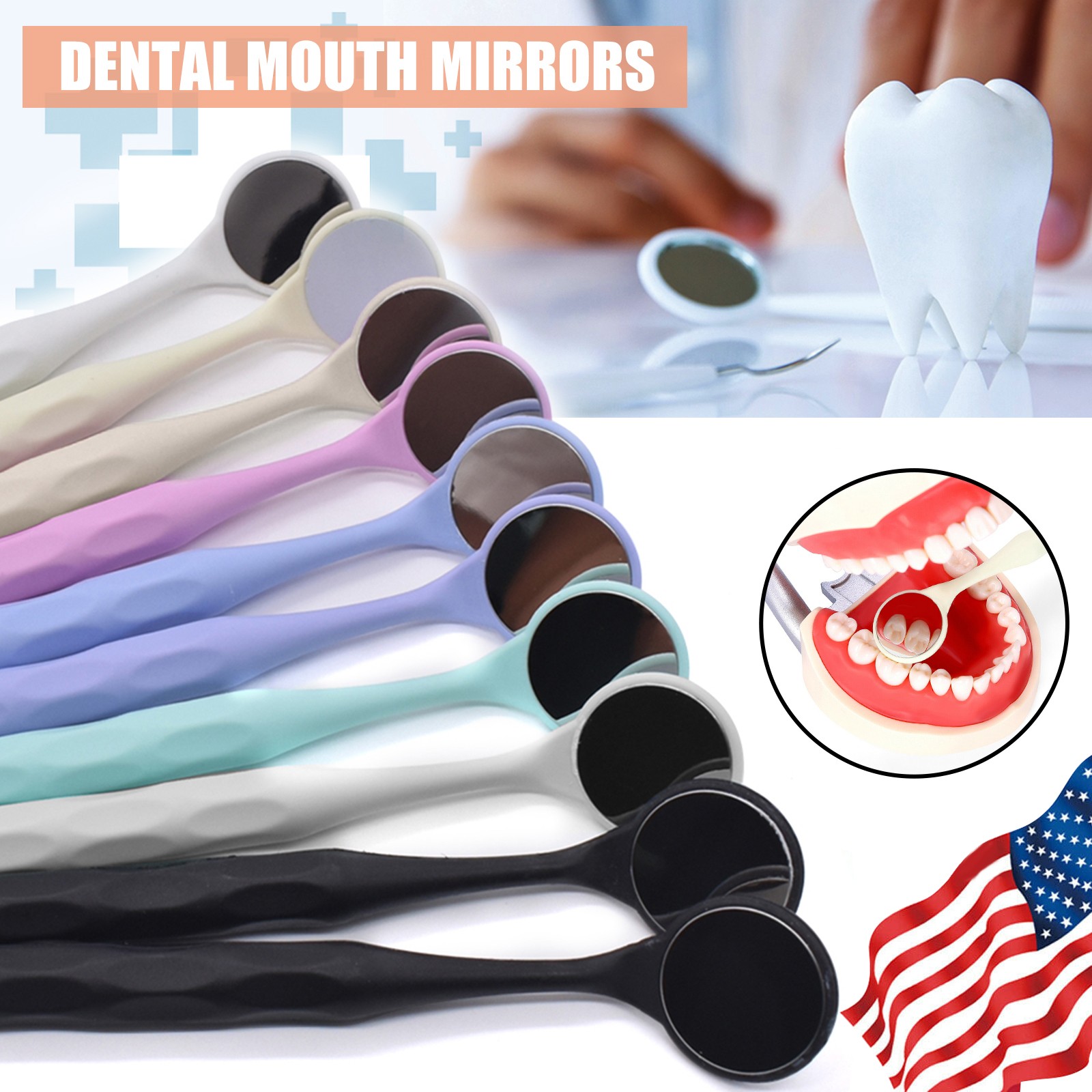 10PCS Dental Double Sided Anti-fog Mouth Mirror Oral Mirrors SK