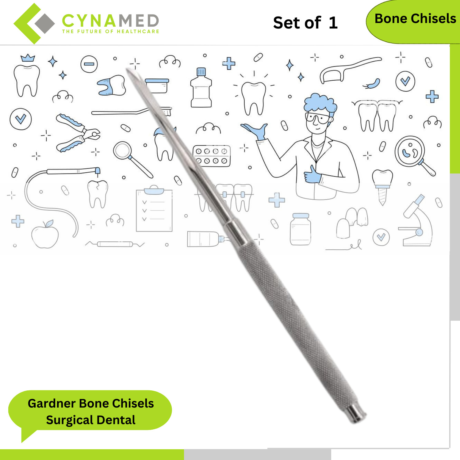 Gardner Bone Chisels Surgical Dental Dentist Medical Instruments