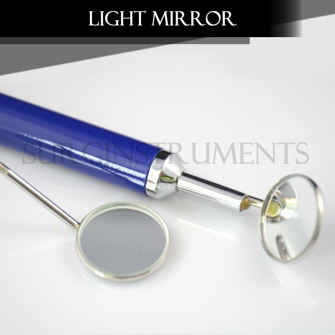 Dental Mirror with Light (Purple) Dental Instruments Stainless German Grade