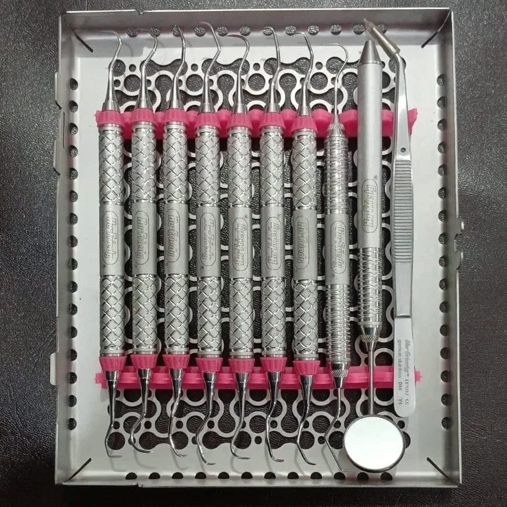 Hu Friedy Dental Hygiene Instruments Set of 10-PCS With Sterlization Cassette