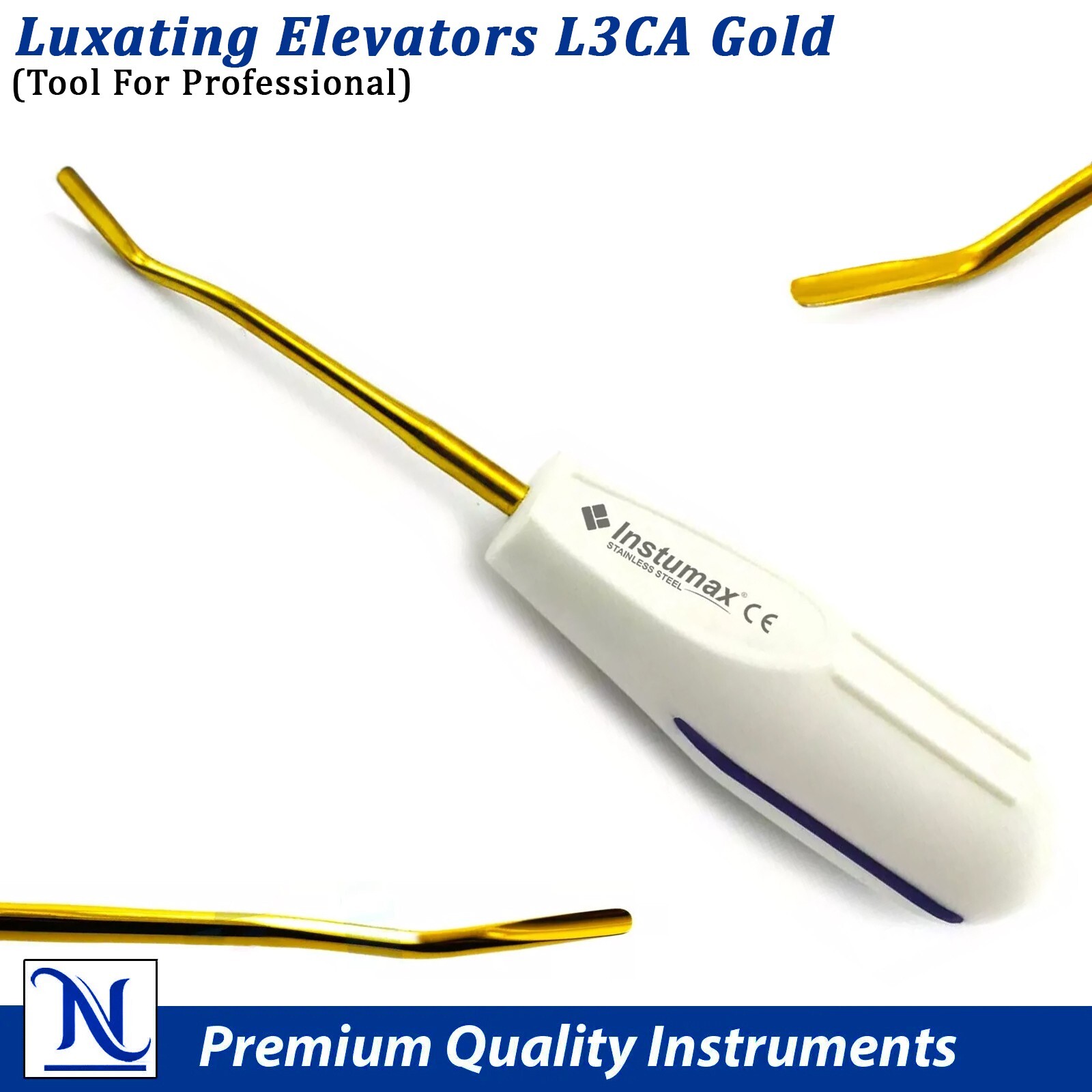 Dental Periotome Luxating L3CA Elevator Gold Tip Veterinary PDL Extracting