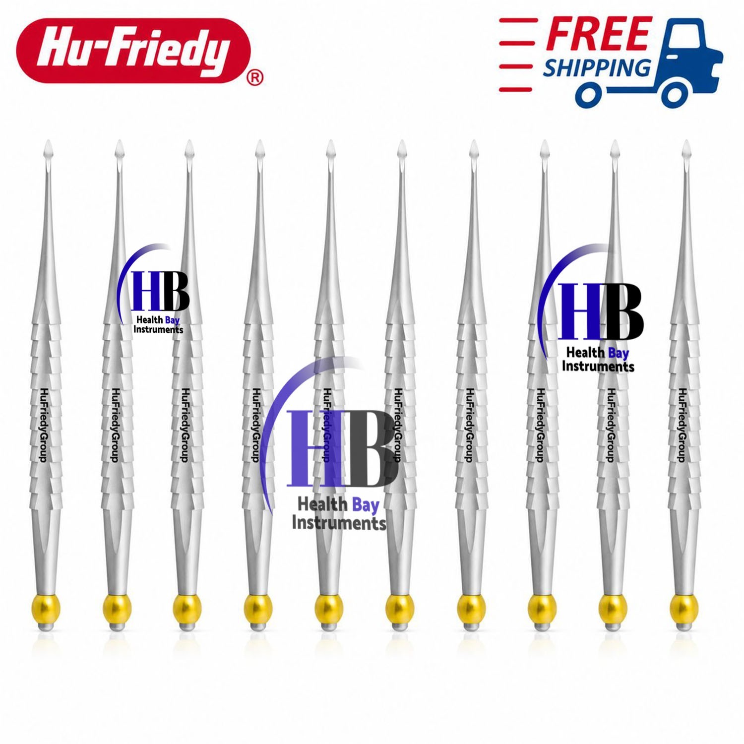 Hu-Friedy PROLUX1 ProLux Spade Yellow Dental Instrument Set Of 10 Pcs