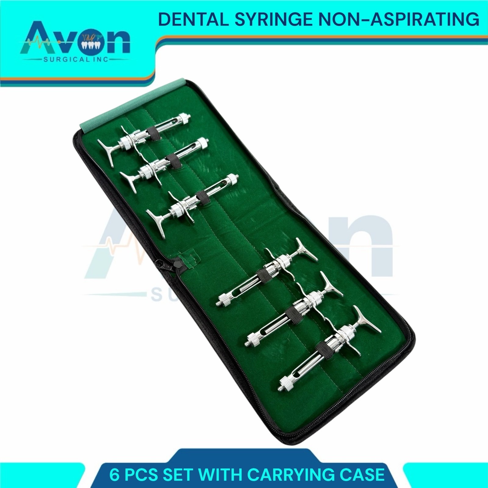 NEW PREMIUM GRADE 6 Piece Aspirating Syringe 1.8CC DENTIST DENTAL INSTRUMENTS