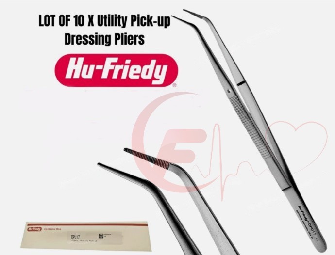 Hu-Friedy Utility Pick Up DPU17 Dental Dressing Plier Lot of 10 Pcs