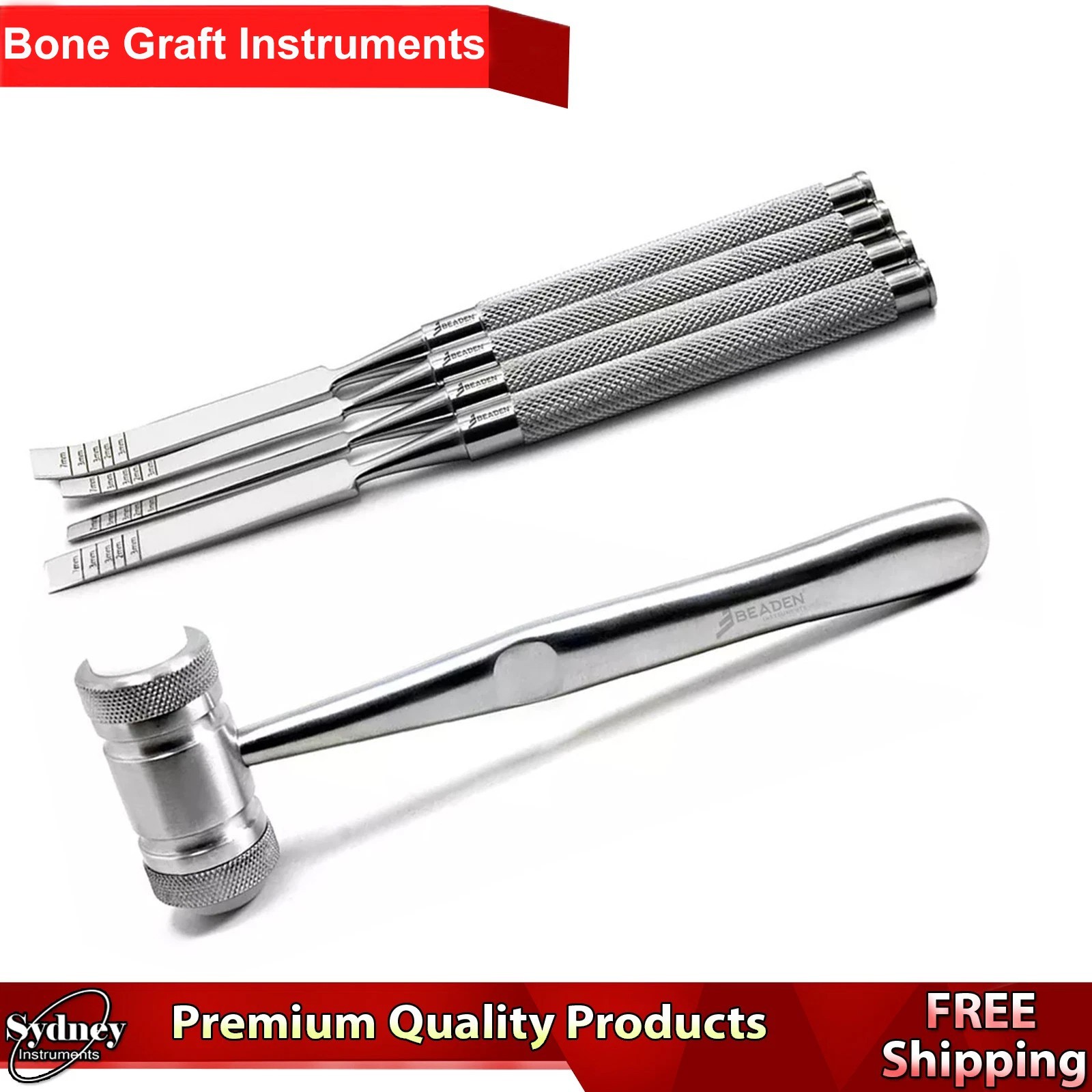 Dental Bone Chisel Oral Surgery Dentistry Curette Surgical Implant Mallet Hammer