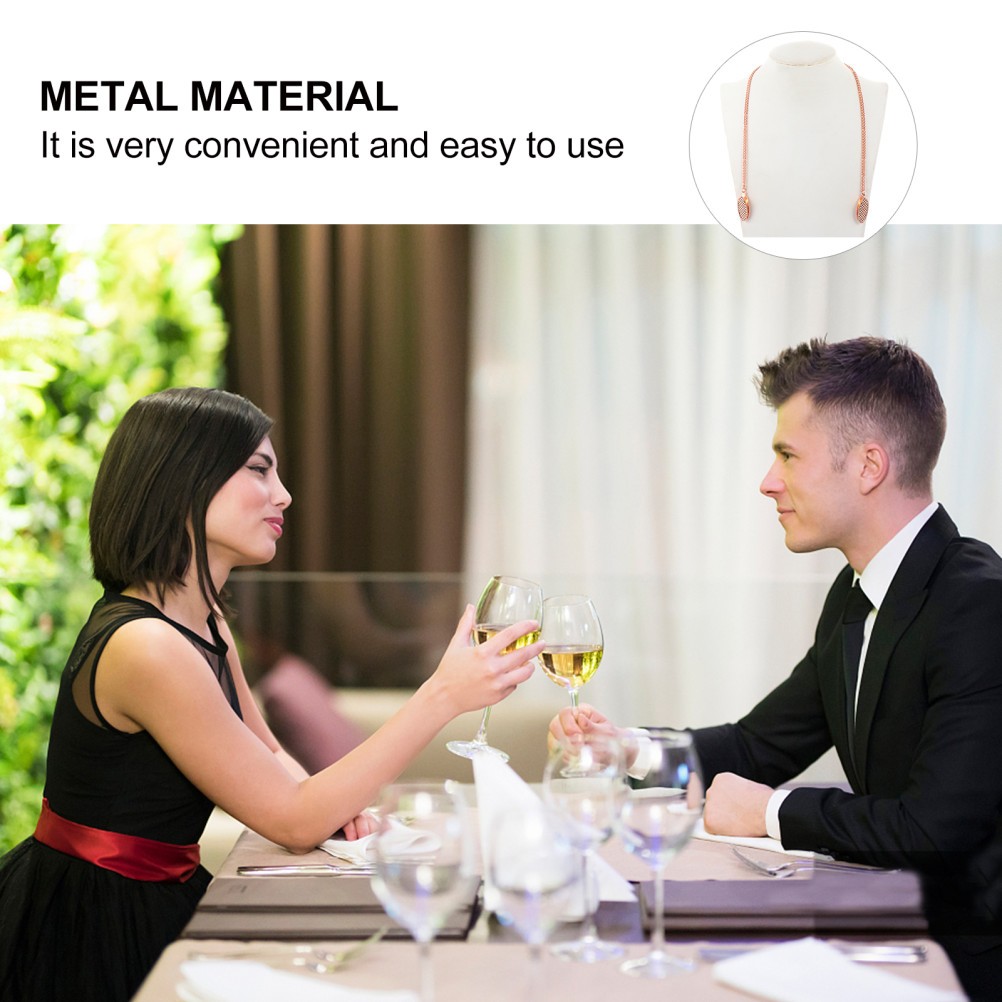 5 Pcs Metal Napkin Clips Chain Towel Apron Bib Clip for Adult Dining Use