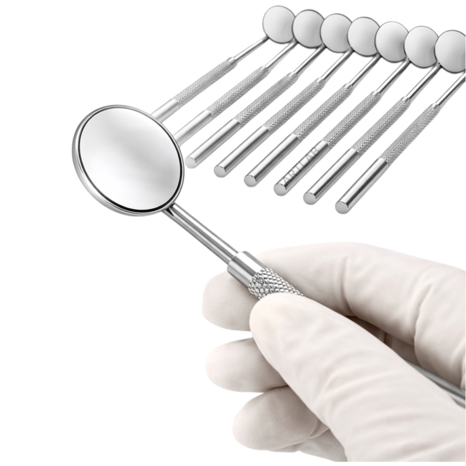 12 EA Dental mouth Mirror #5 stainless with handle Oral Care dental instrument