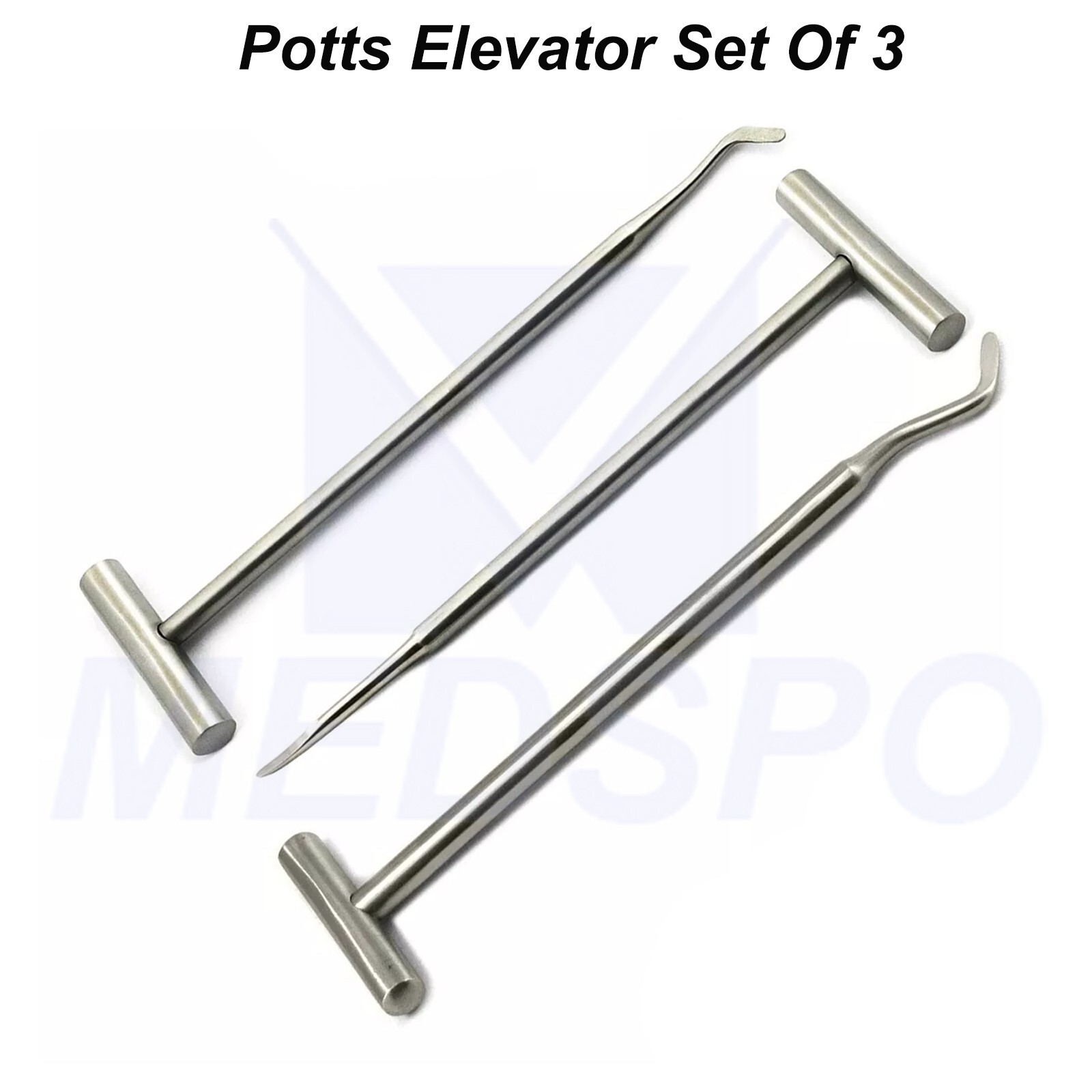 3 PCS Dental Potts Root Elevator Teeth Loosening Extraction Periodontal Tools CE