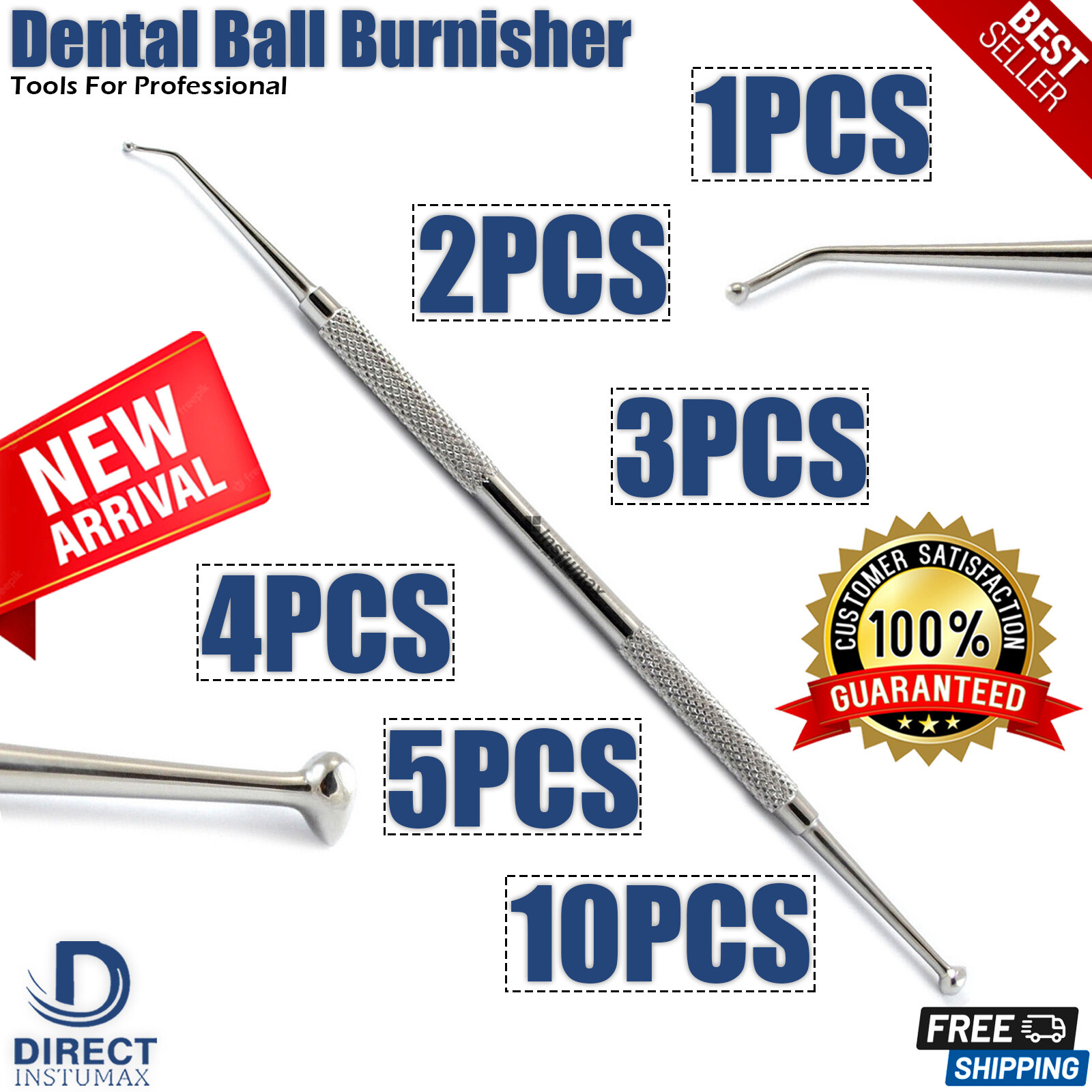 Dental Ball Burnisher Egg-shape Amalgam Composite Filling Instruments