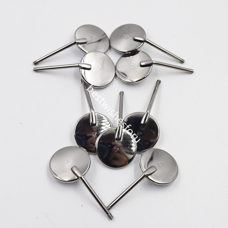 100 Pcs Dental Mirrors Stainless Steel Plain Surface Mouth Odontoscope Reflect