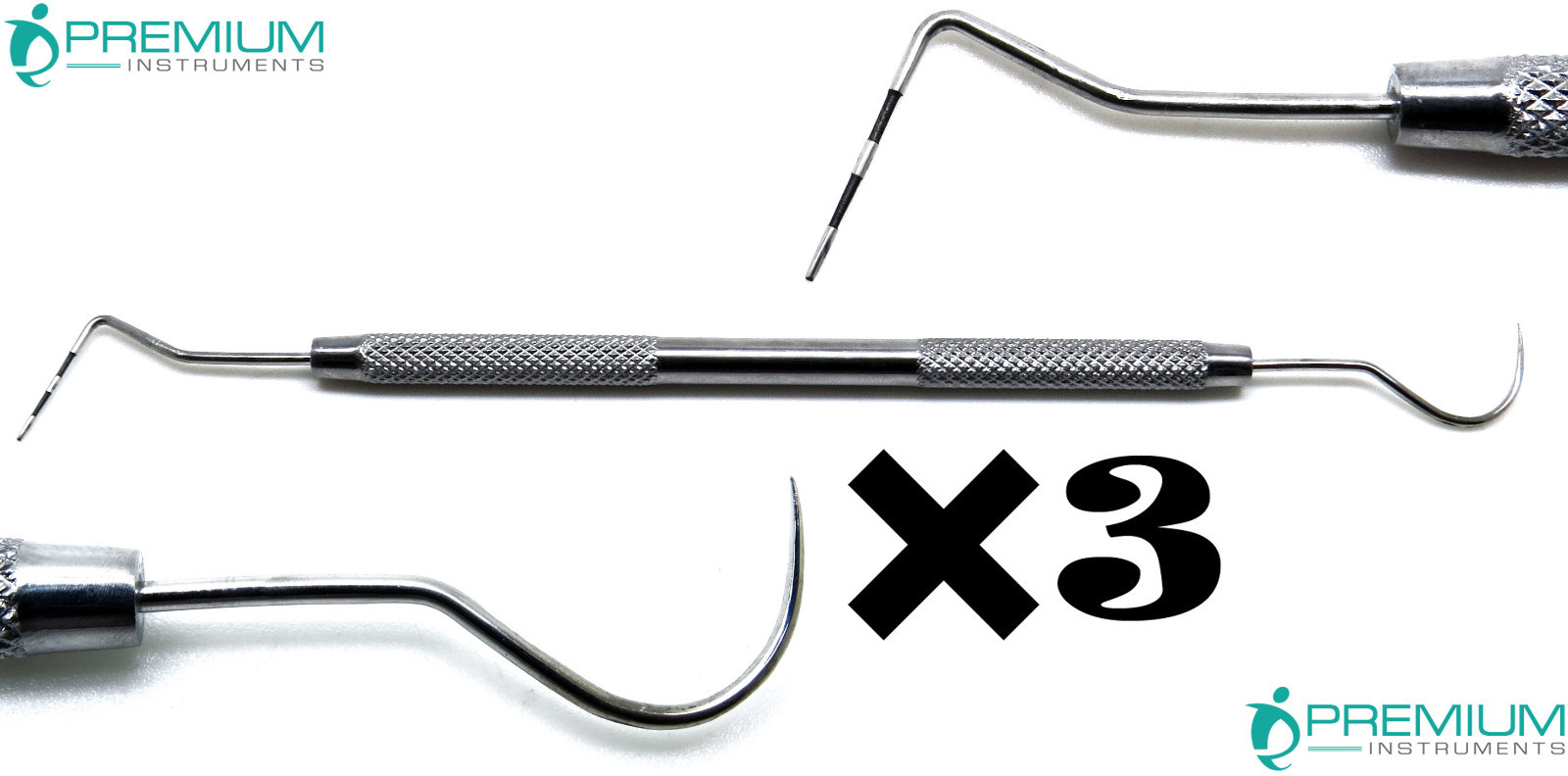 3× Dental Williams Explorer CP 11/23 Color Coded Probe Double Ended Instruments