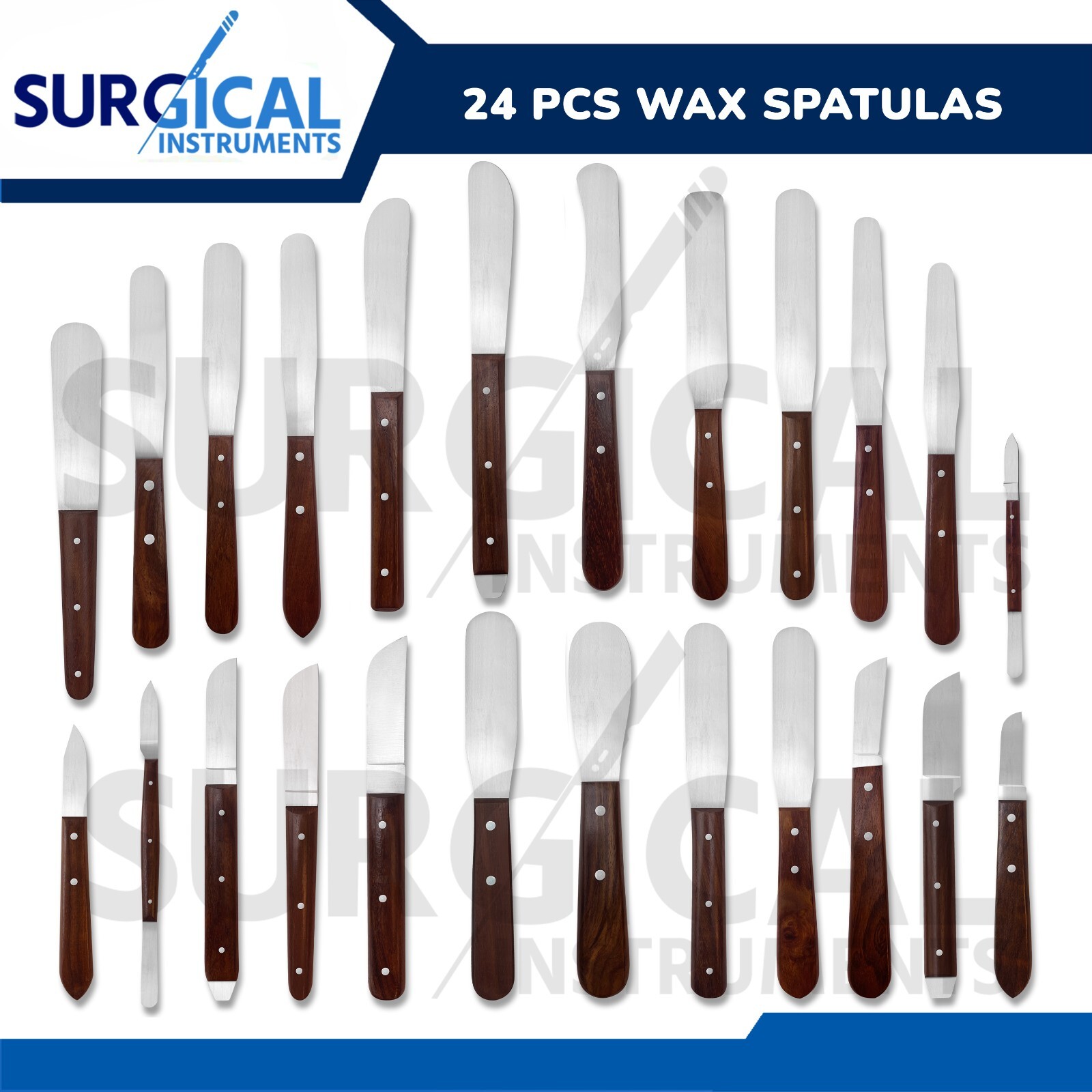 24 Pcs Spatula Wax Lab Dental Veterinary Cement Instruments German Grade